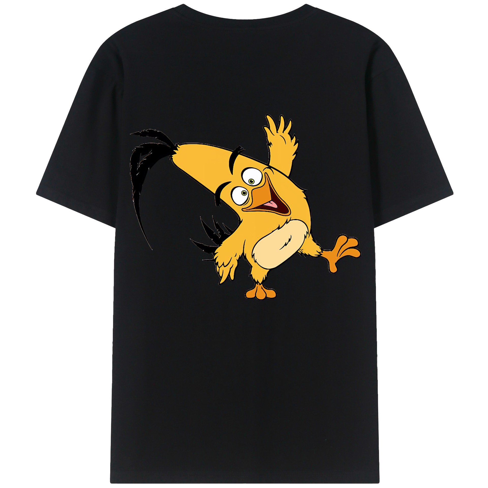 （画像用） Angry Birds アングリーバード 綿100％ メンズ半袖Tシャツ（バックプリント） 通気性
