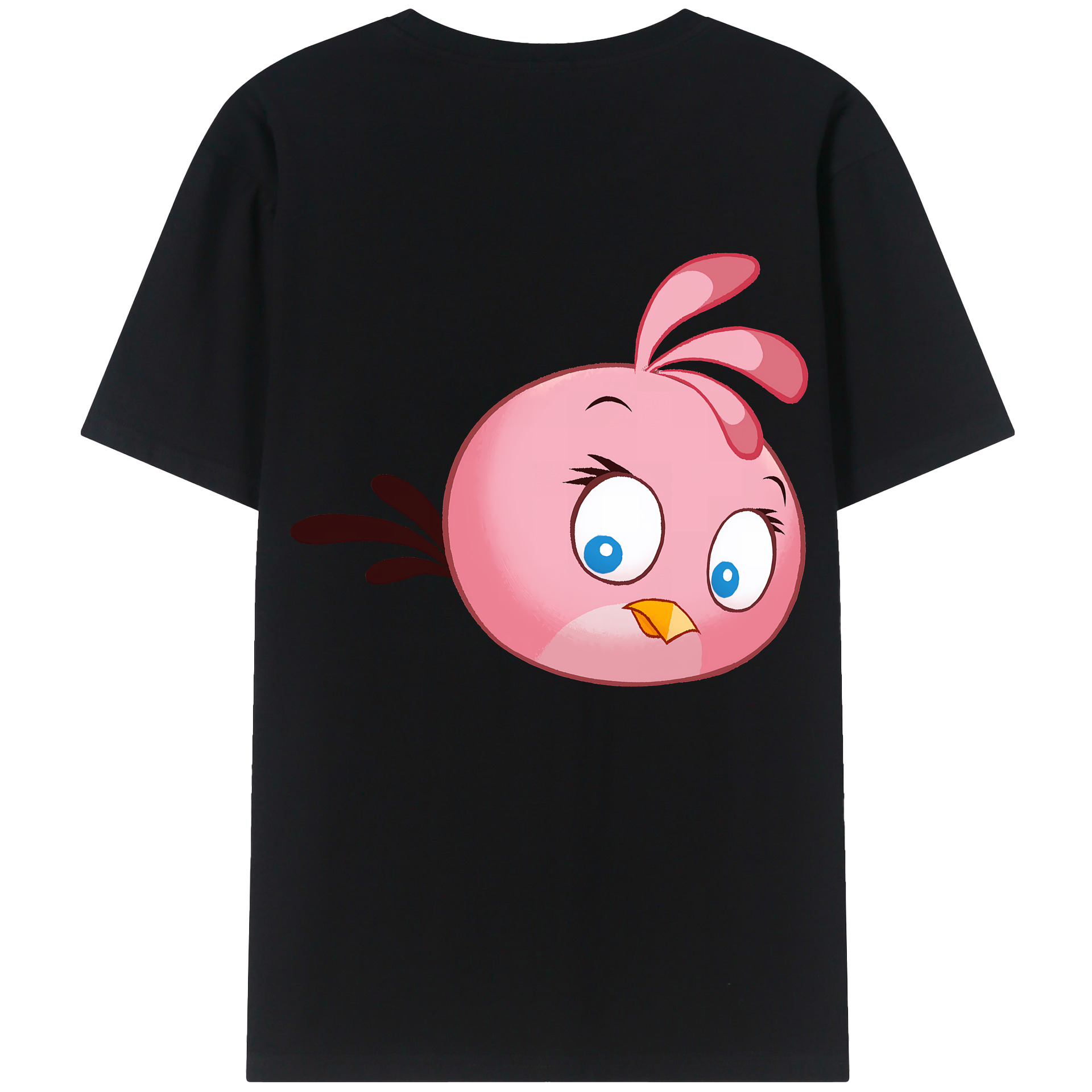 （画像用） Angry Birds アングリーバード 綿100％ メンズ半袖Tシャツ（バックプリント） 通気性
