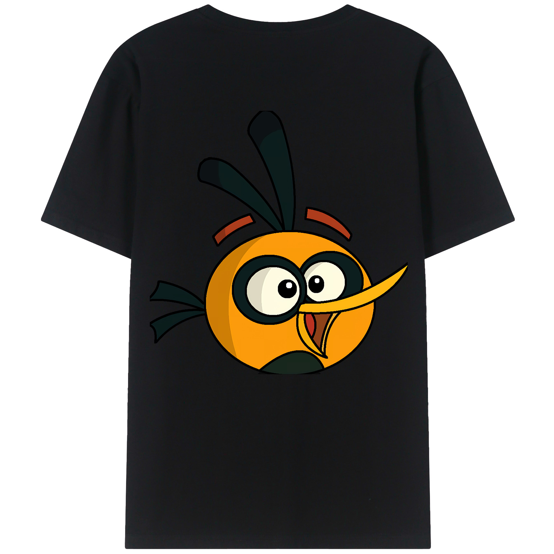 （画像用） Angry Birds アングリーバード 綿100％ メンズ半袖Tシャツ（バックプリント） 通気性