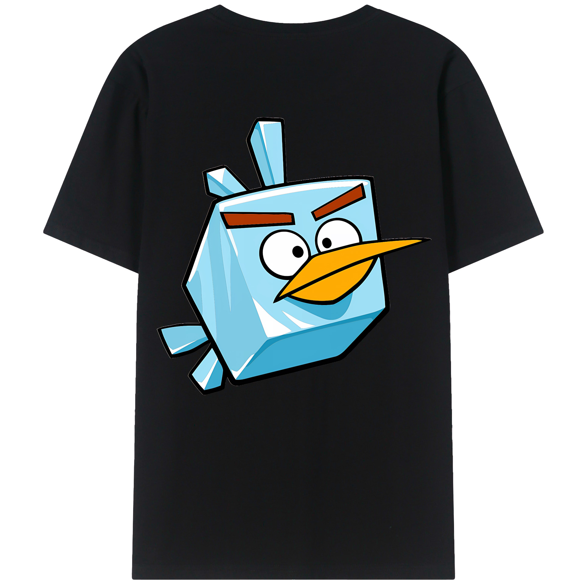（画像用） Angry Birds アングリーバード 綿100％ メンズ半袖Tシャツ（バックプリント） 通気性