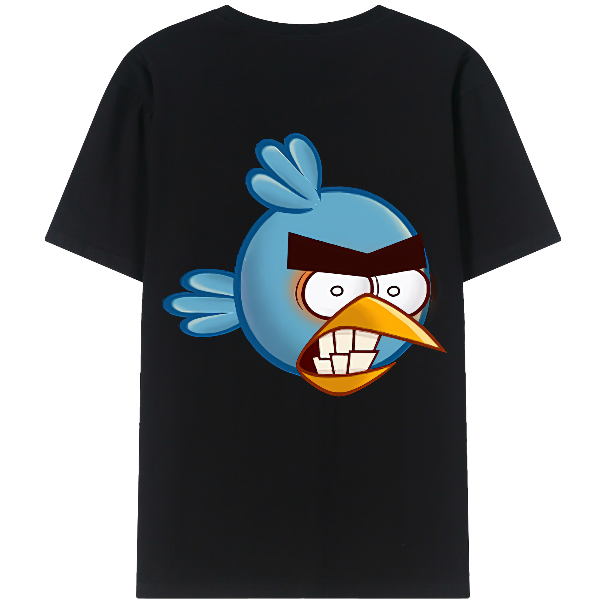 （画像用） Angry Birds アングリーバード 綿100％ メンズ半袖Tシャツ（バックプリント） 通気性