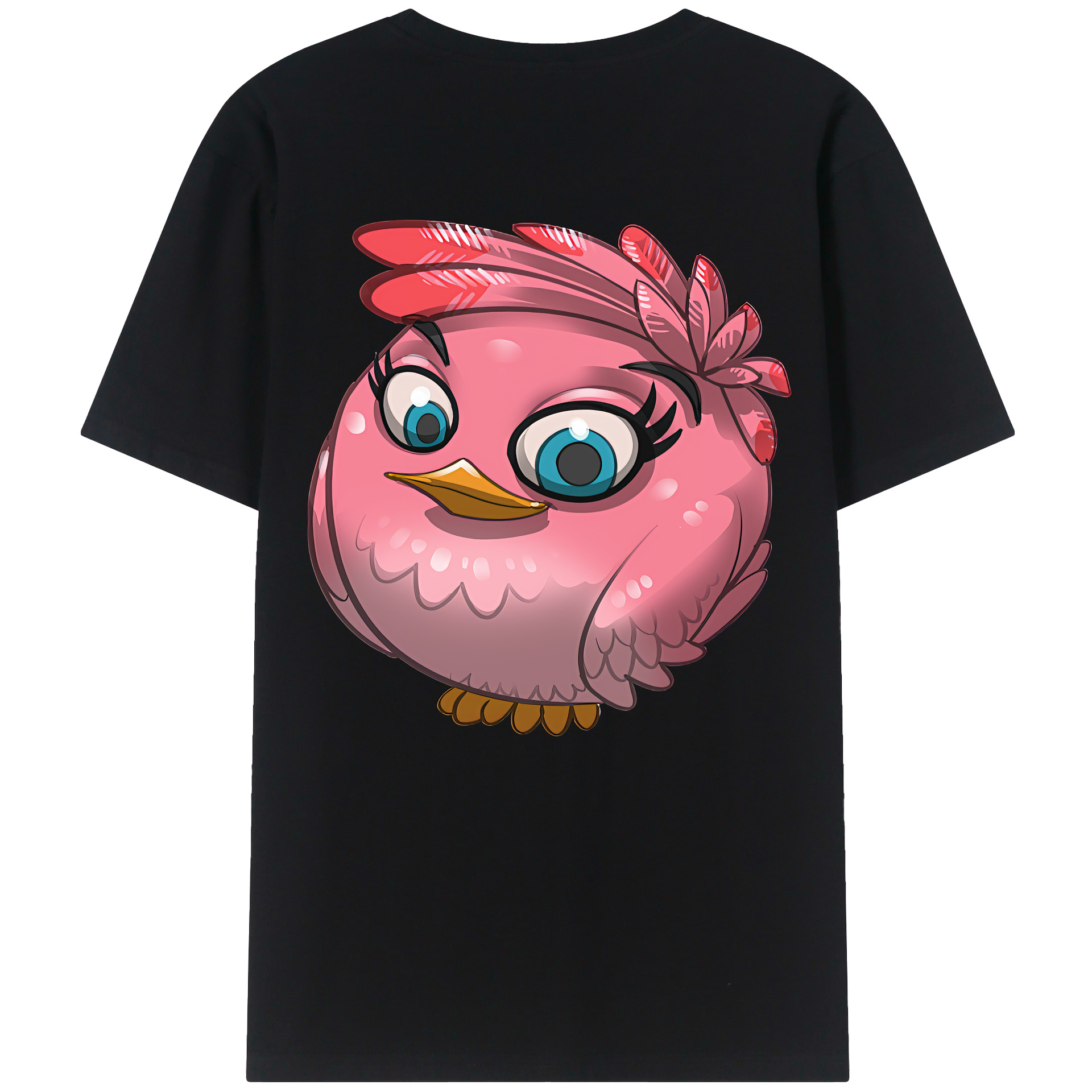 （画像用） Angry Birds アングリーバード 綿100％ メンズ半袖Tシャツ（バックプリント） 通気性