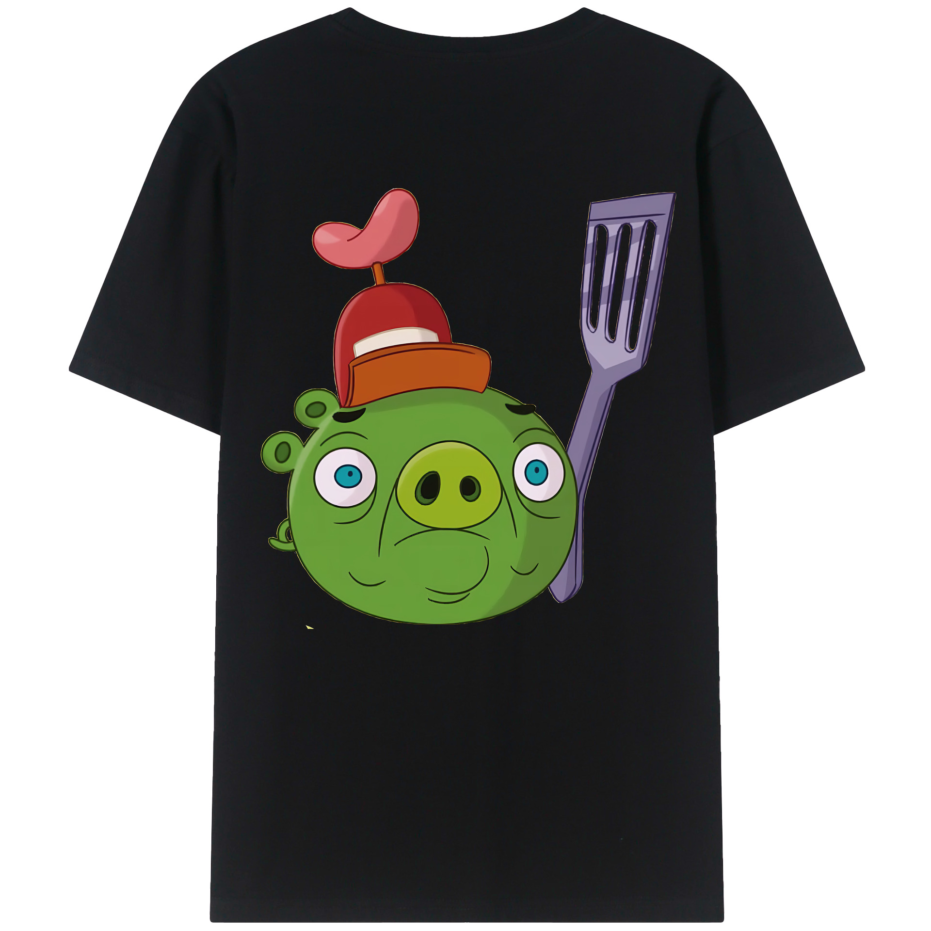 （画像用） Angry Birds アングリーバード 綿100％ メンズ半袖Tシャツ（バックプリント） 通気性