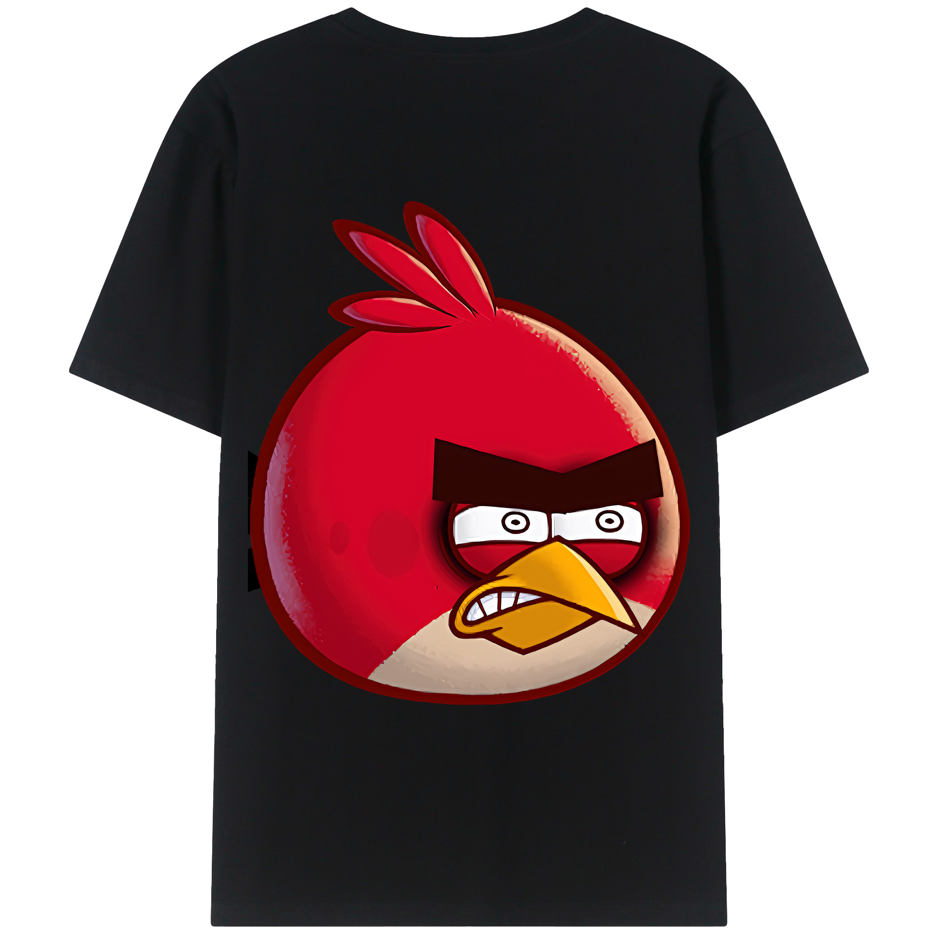 （画像用） Angry Birds アングリーバード 綿100％ メンズ半袖Tシャツ（バックプリント） 通気性
