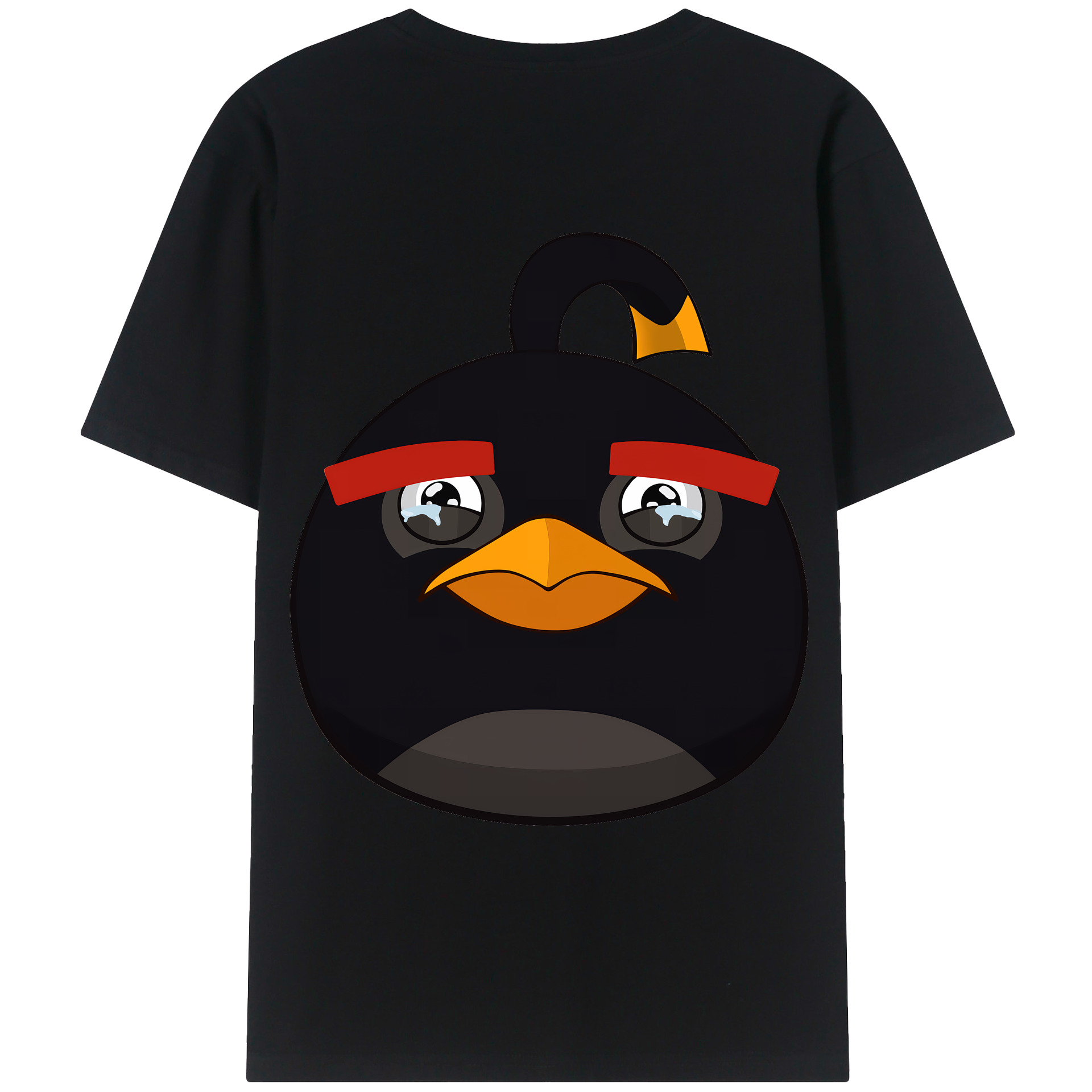 （画像用） Angry Birds アングリーバード 綿100％ メンズ半袖Tシャツ（バックプリント） 通気性
