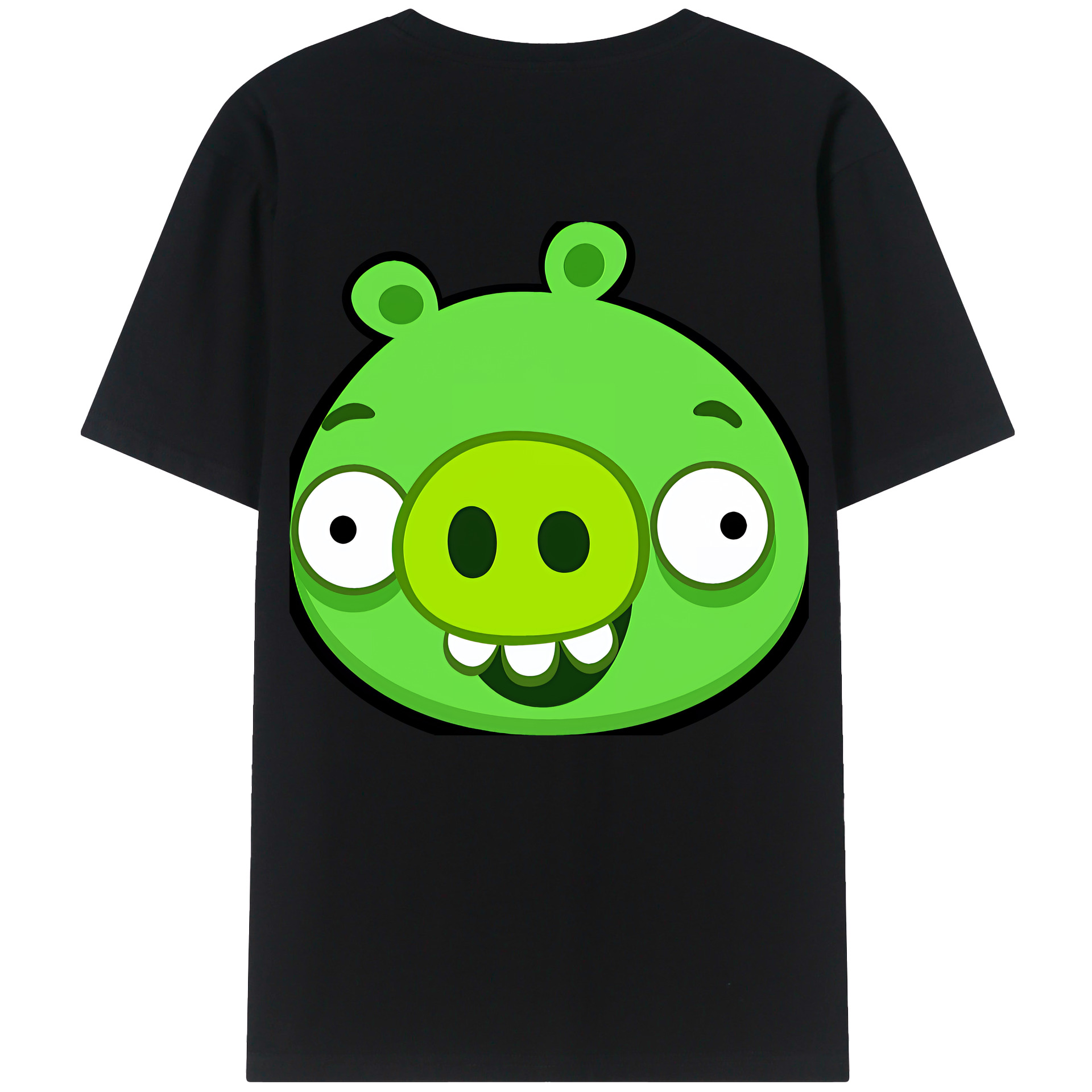 （画像用） Angry Birds アングリーバード 綿100％ メンズ半袖Tシャツ（バックプリント） 通気性