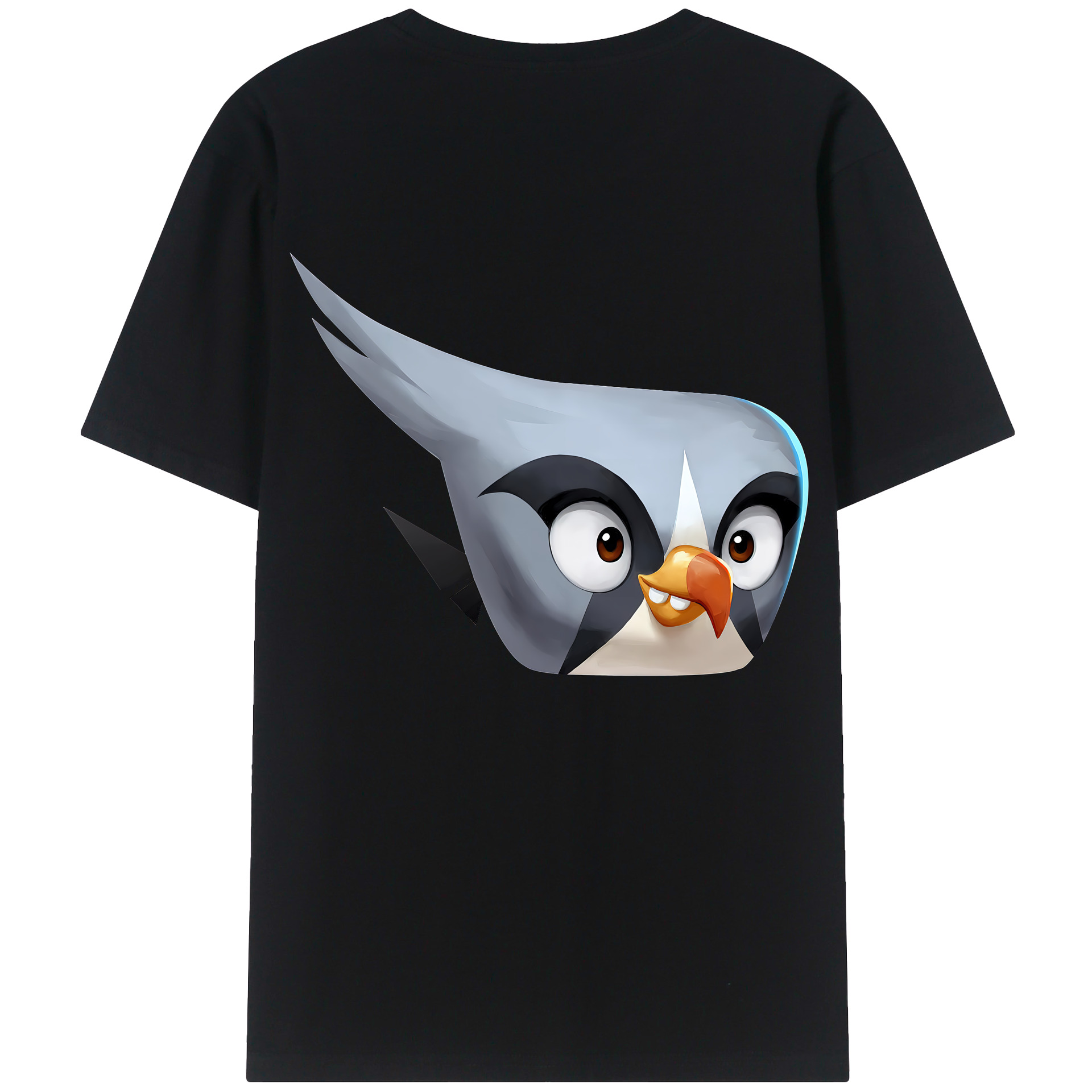 （画像用） Angry Birds アングリーバード 綿100％ メンズ半袖Tシャツ（バックプリント） 通気性