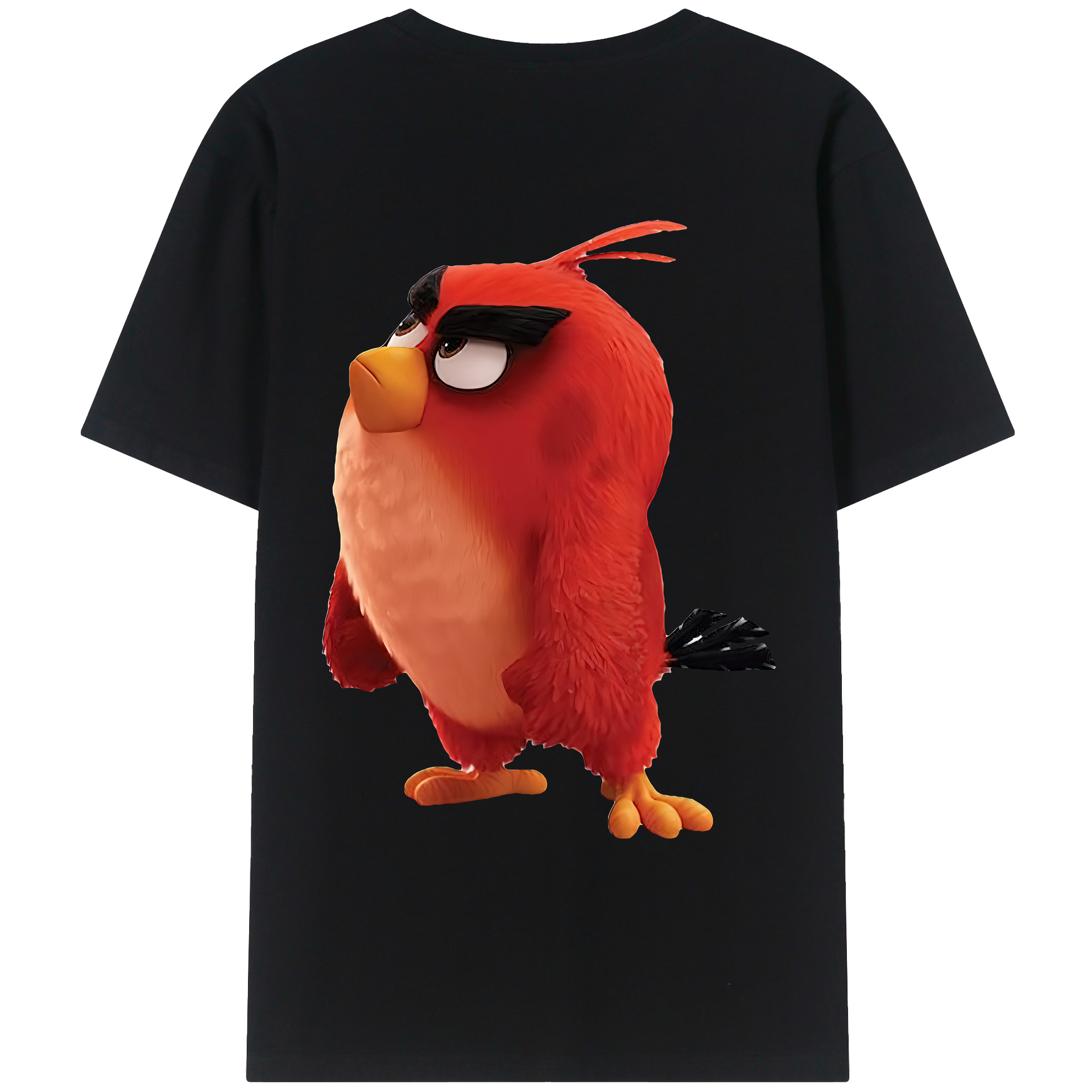 （画像用） Angry Birds アングリーバード 綿100％ メンズ半袖Tシャツ（バックプリント） 通気性