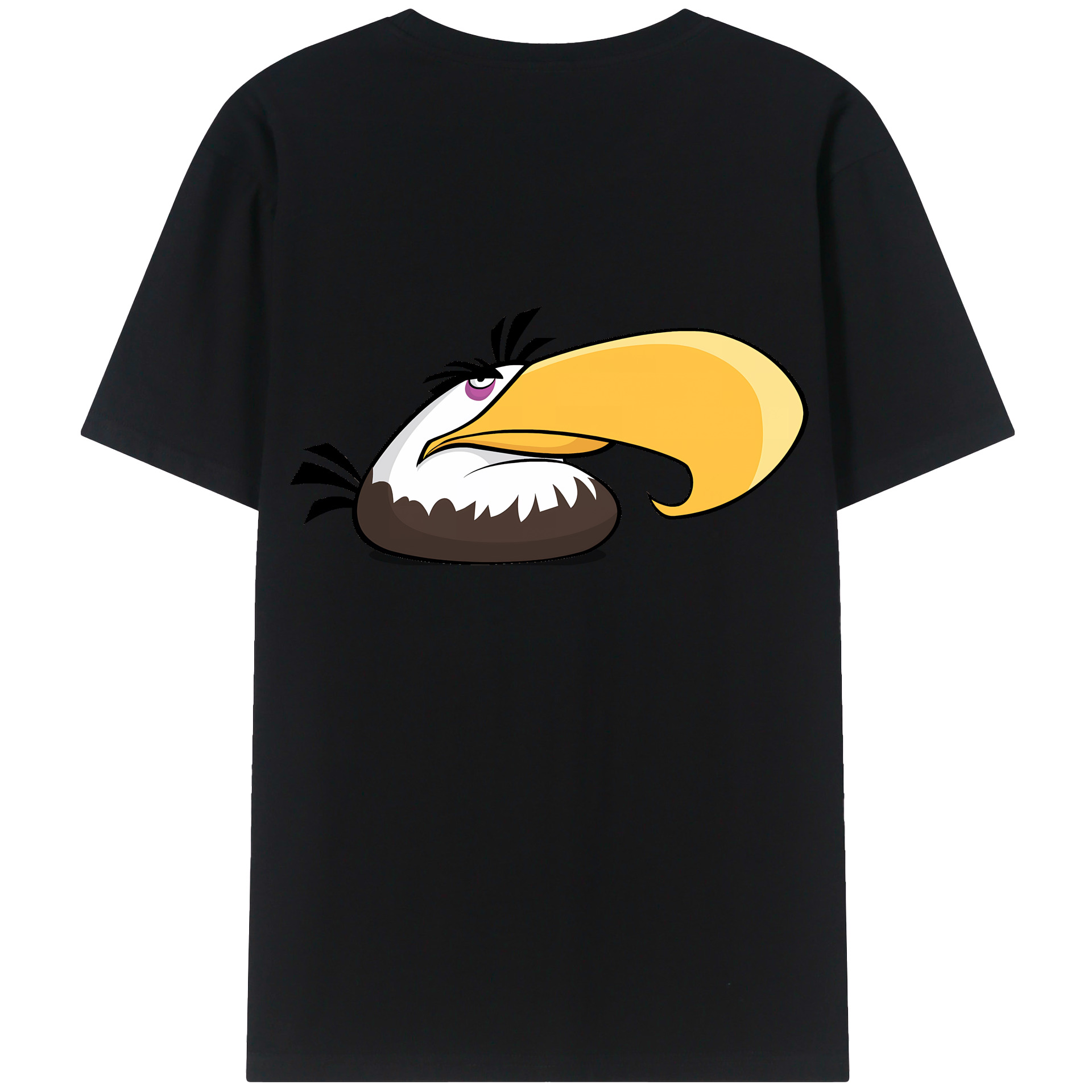（画像用） Angry Birds アングリーバード 綿100％ メンズ半袖Tシャツ（バックプリント） 通気性