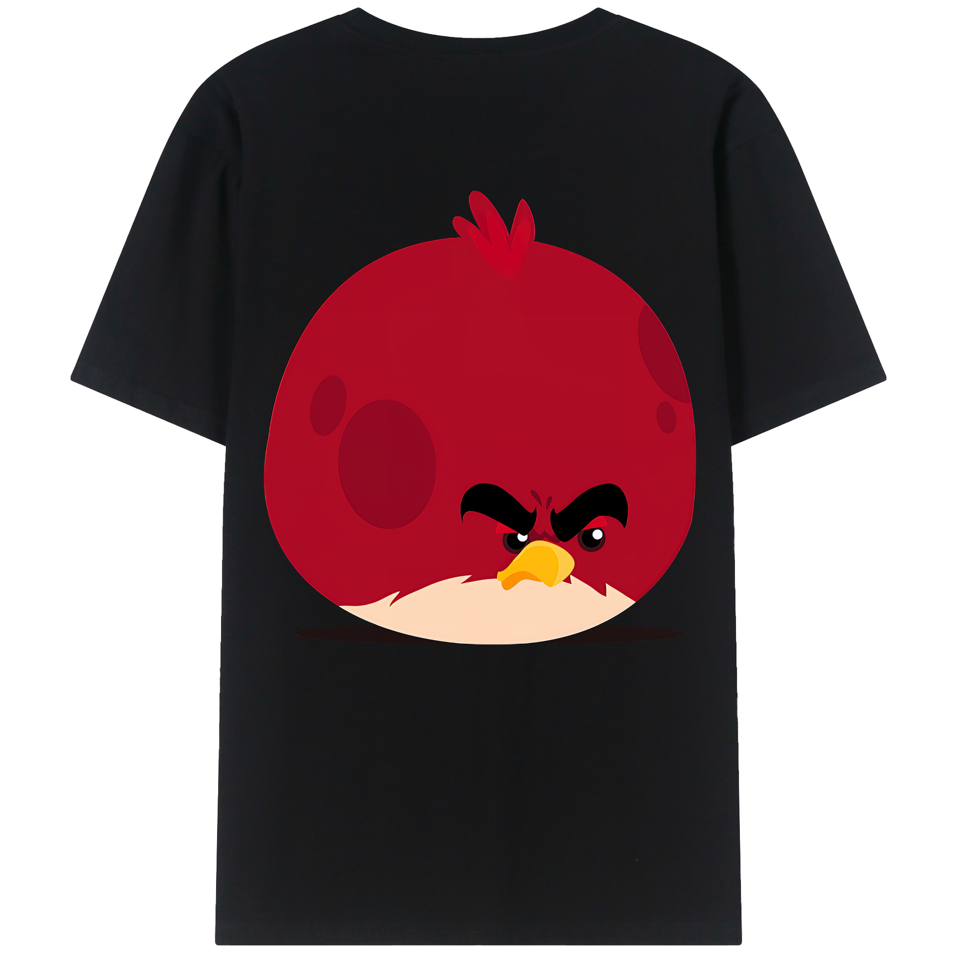 （画像用） Angry Birds アングリーバード 綿100％ メンズ半袖Tシャツ（バックプリント） 通気性