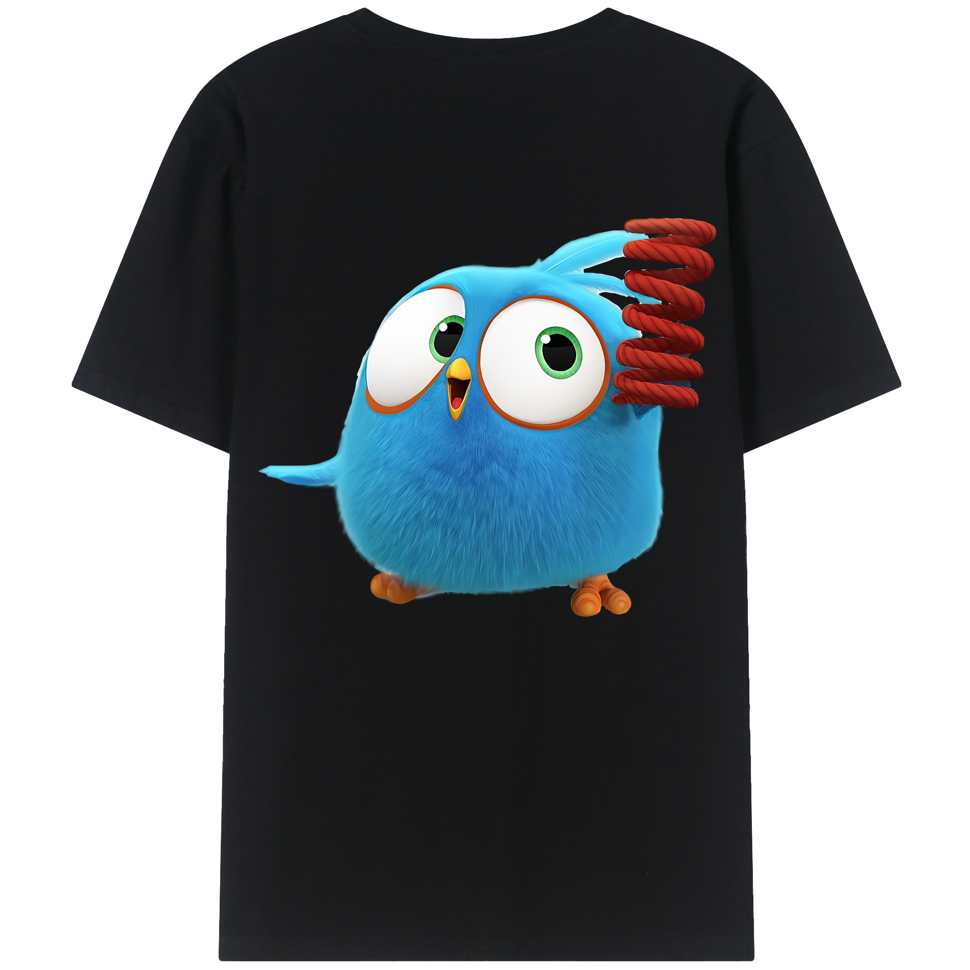 （画像用） Angry Birds アングリーバード 綿100％ メンズ半袖Tシャツ（バックプリント） 通気性