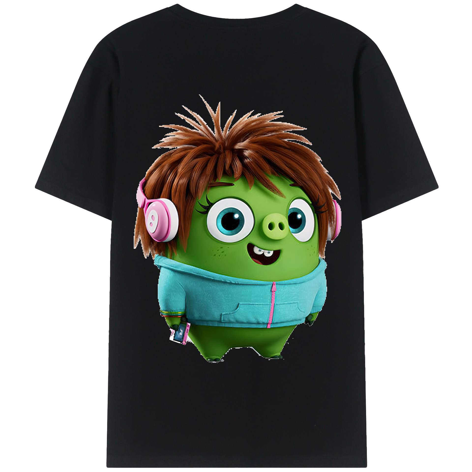 （画像用） Angry Birds アングリーバード 綿100％ メンズ半袖Tシャツ（バックプリント） 通気性