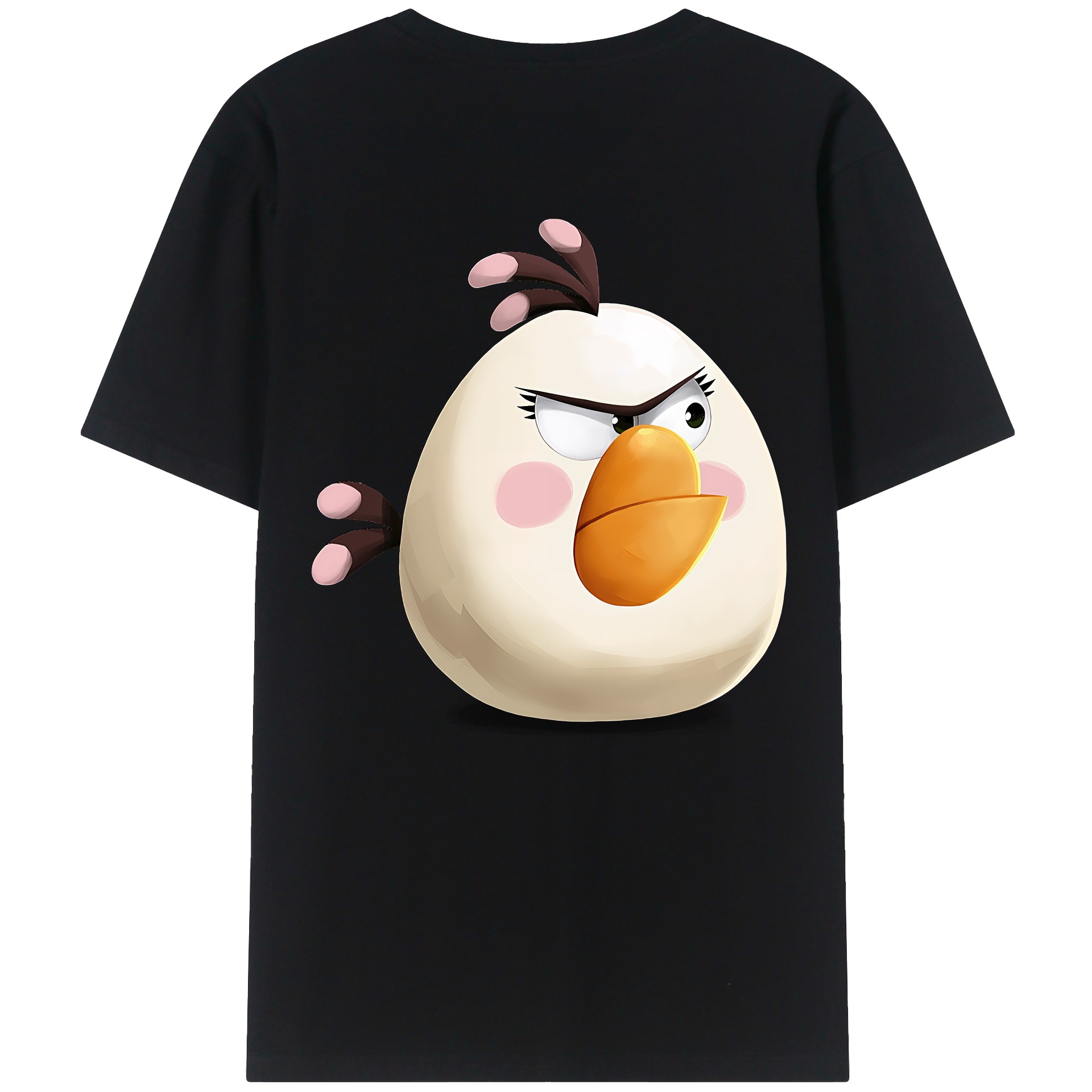 （画像用） Angry Birds アングリーバード 綿100％ メンズ半袖Tシャツ（バックプリント） 通気性