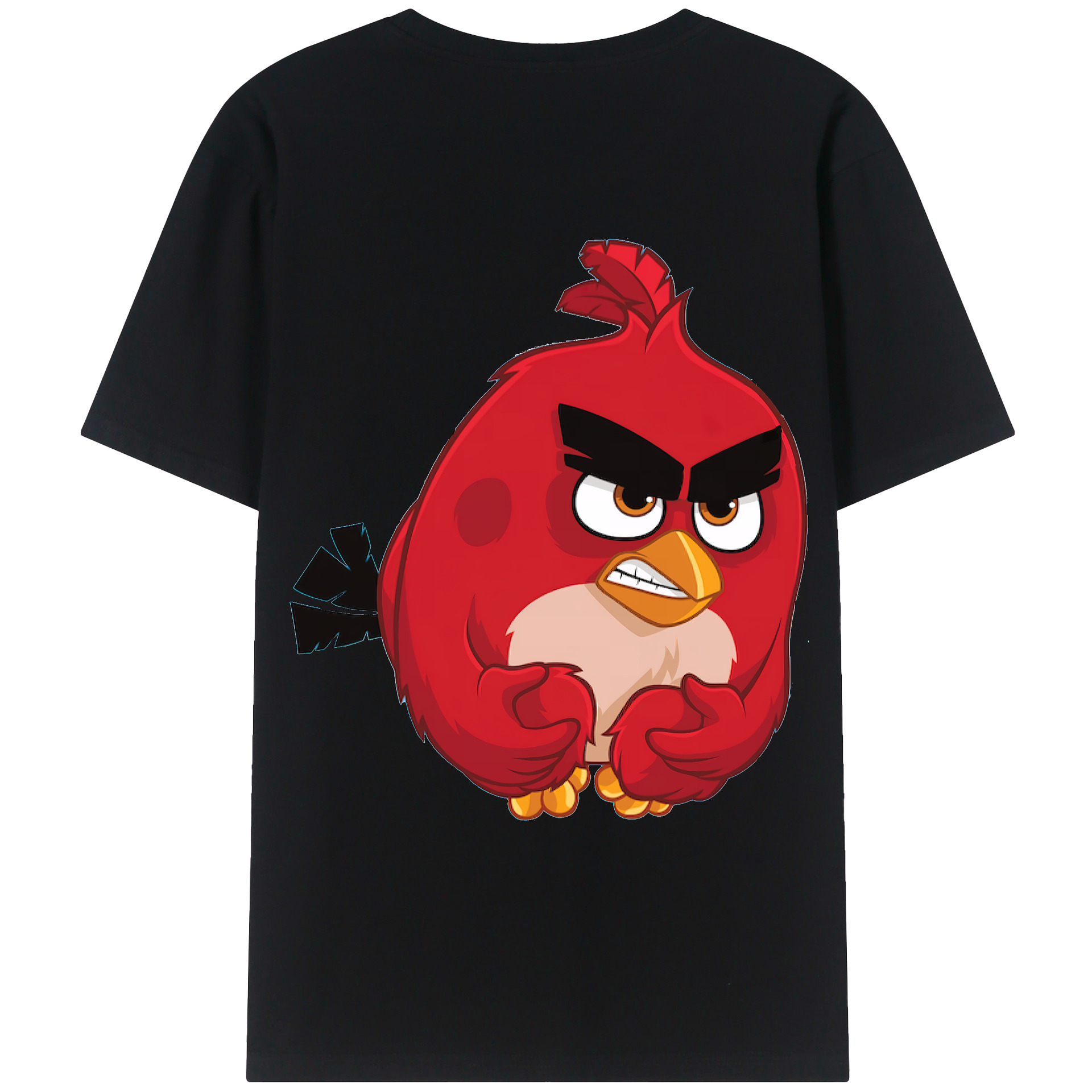 （画像用） Angry Birds アングリーバード 綿100％ メンズ半袖Tシャツ（バックプリント） 通気性