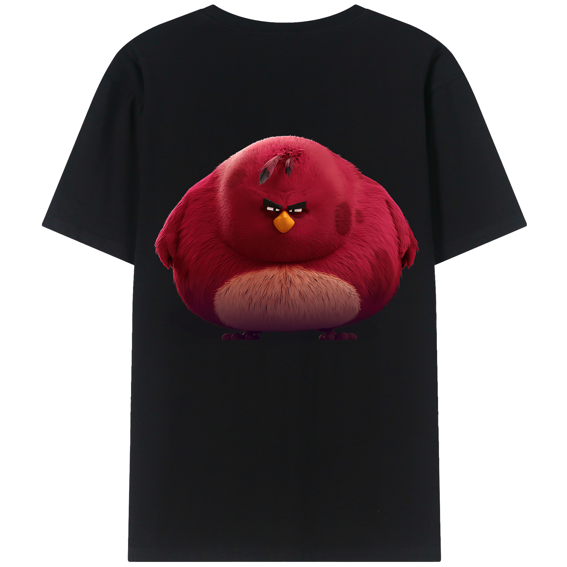 （画像用） Angry Birds アングリーバード 綿100％ メンズ半袖Tシャツ（バックプリント） 通気性