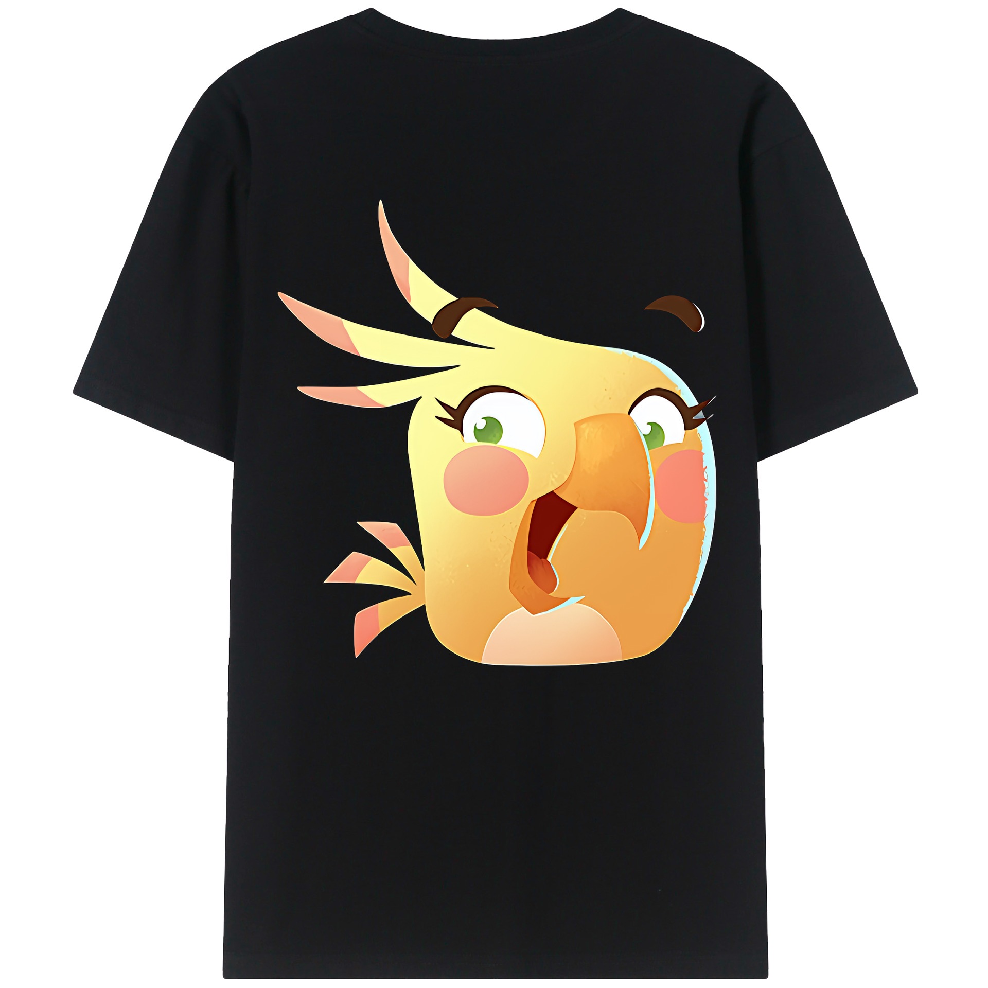 （画像用） Angry Birds アングリーバード 綿100％ メンズ半袖Tシャツ（バックプリント） 通気性