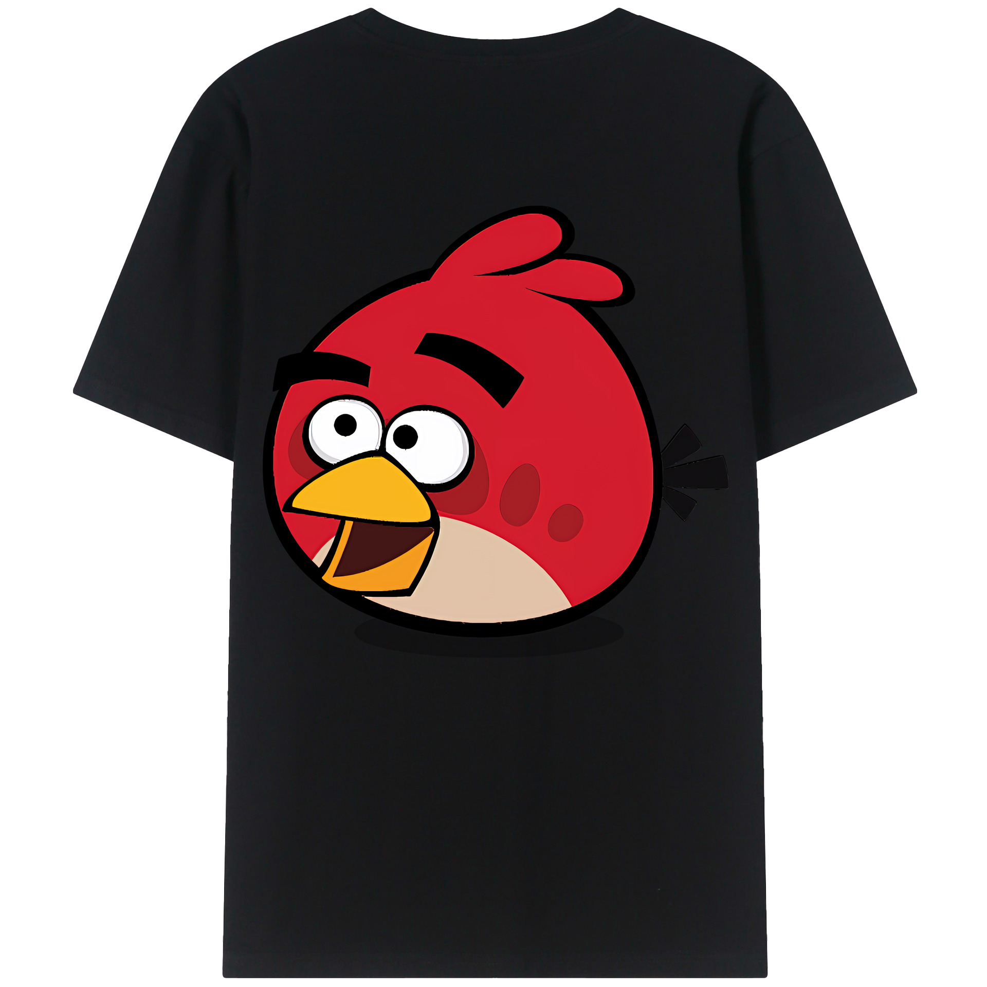 （画像用） Angry Birds アングリーバード 綿100％ メンズ半袖Tシャツ（バックプリント） 通気性