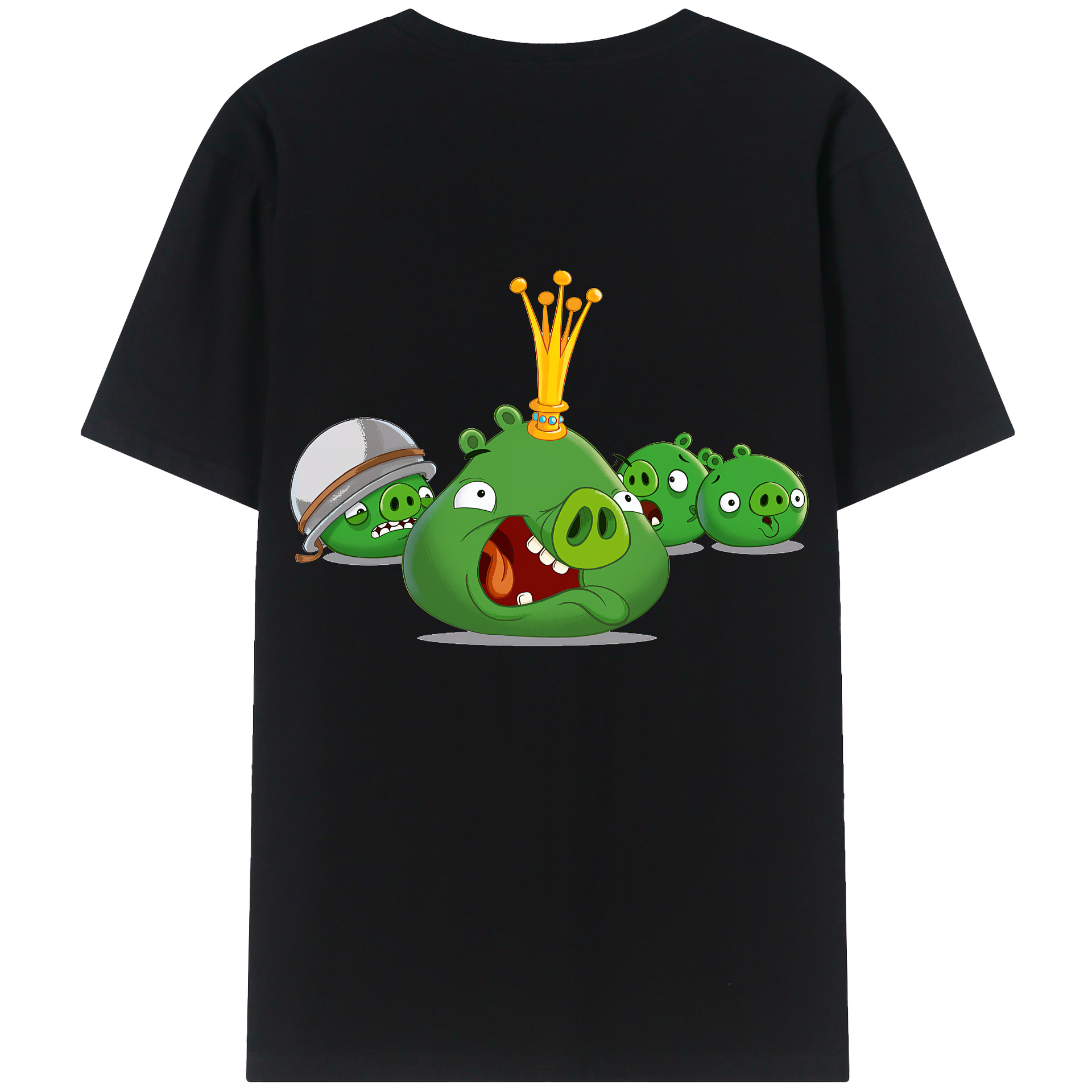 （画像用） Angry Birds アングリーバード 綿100％ メンズ半袖Tシャツ（バックプリント） 通気性