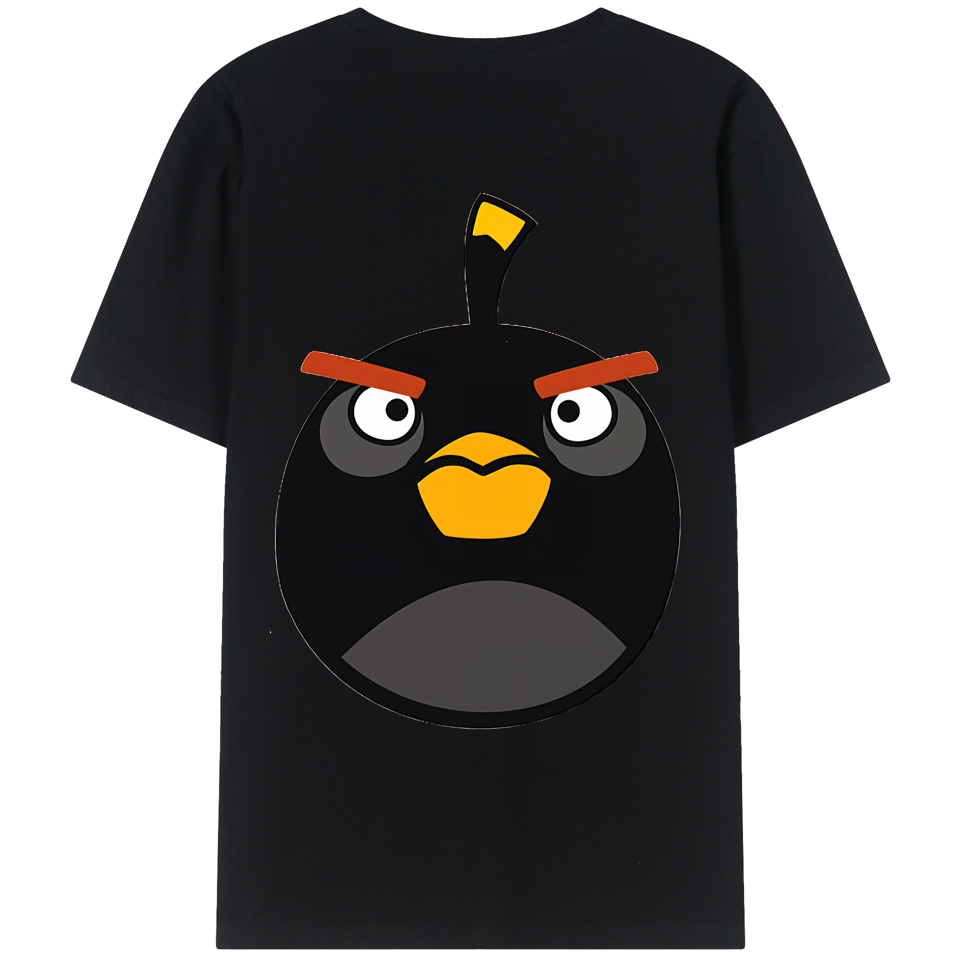 （画像用） Angry Birds アングリーバード 綿100％ メンズ半袖Tシャツ（バックプリント） 通気性
