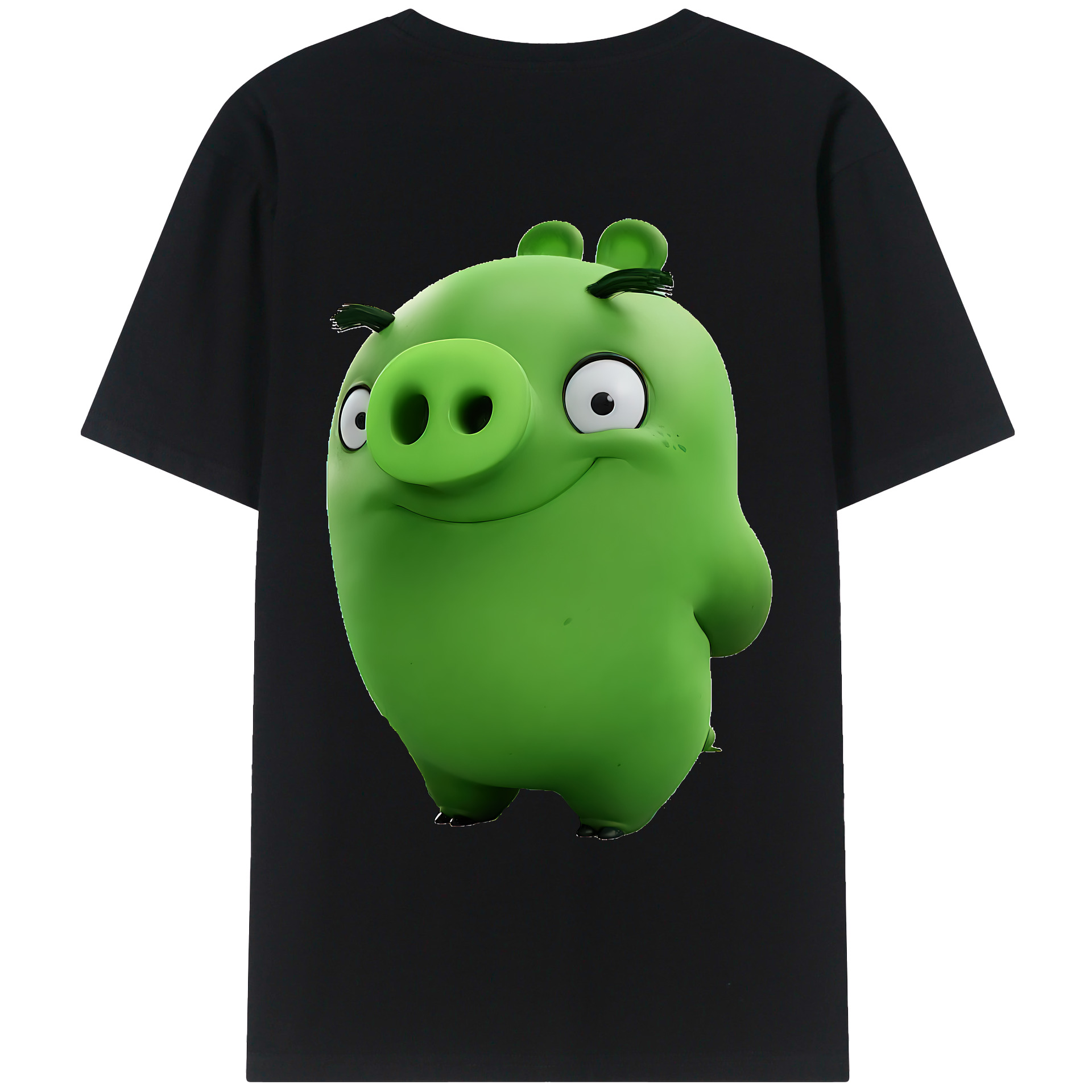 （画像用） Angry Birds アングリーバード 綿100％ メンズ半袖Tシャツ（バックプリント） 通気性