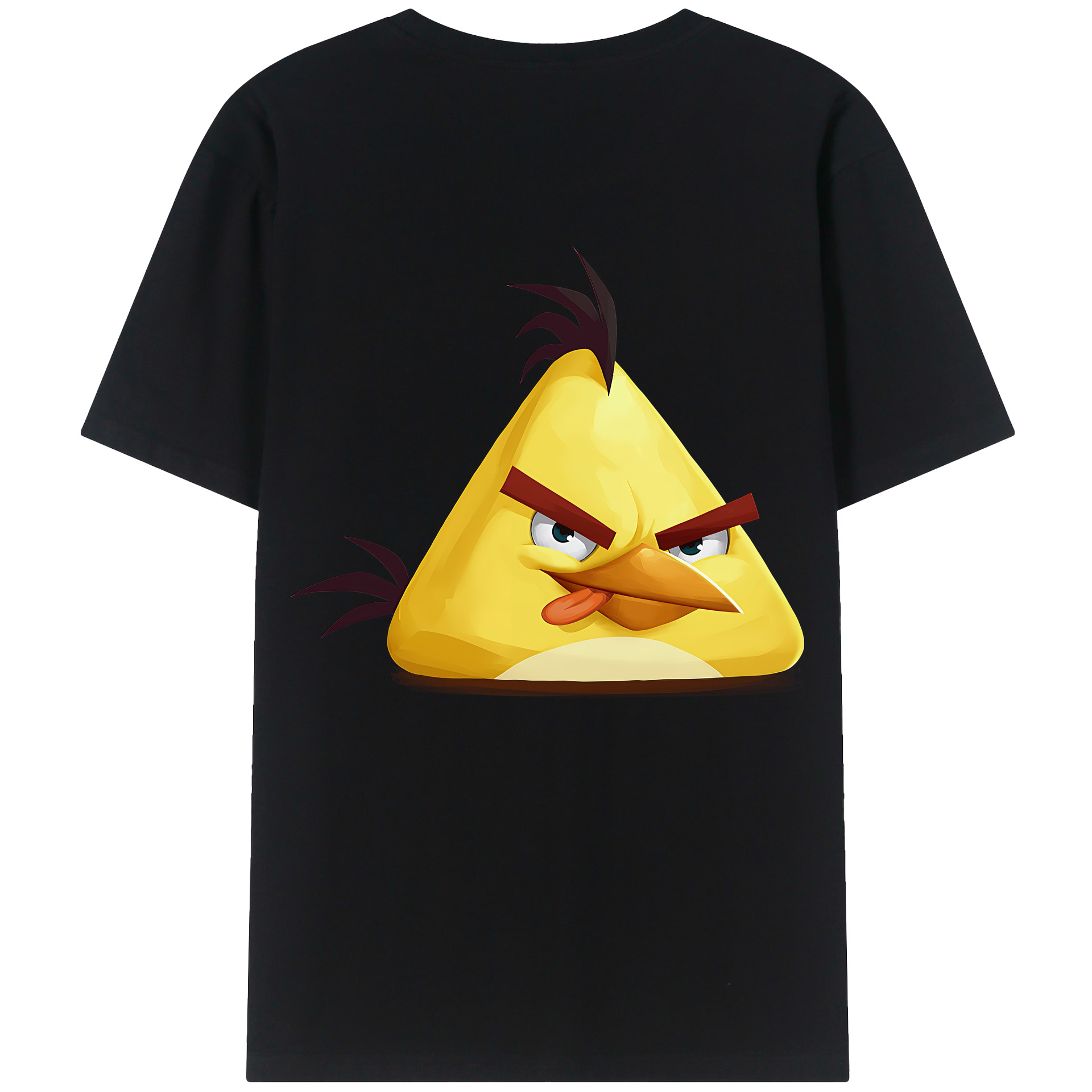 （画像用） Angry Birds アングリーバード 綿100％ メンズ半袖Tシャツ（バックプリント） 通気性