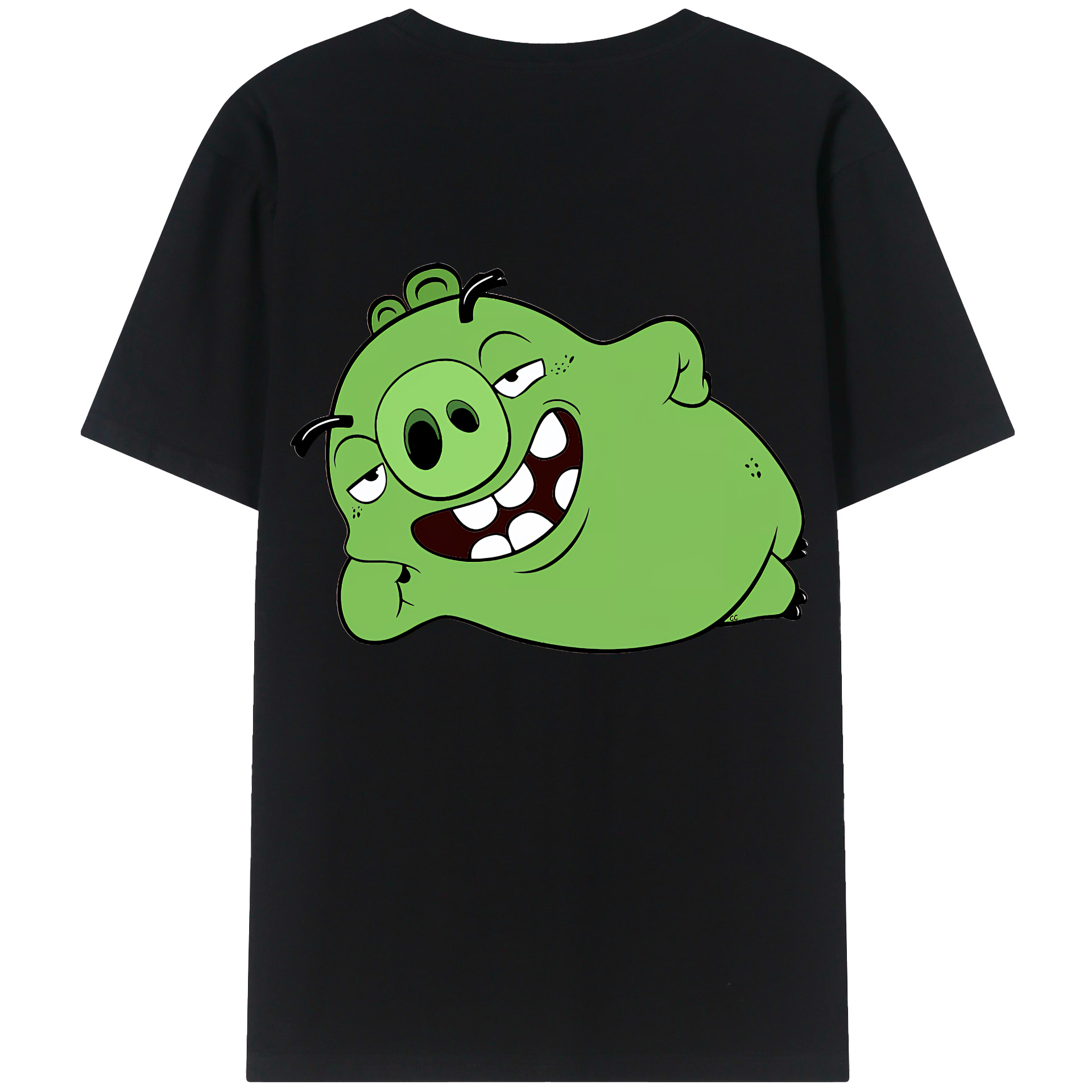 （画像用） Angry Birds アングリーバード 綿100％ メンズ半袖Tシャツ（バックプリント） 通気性