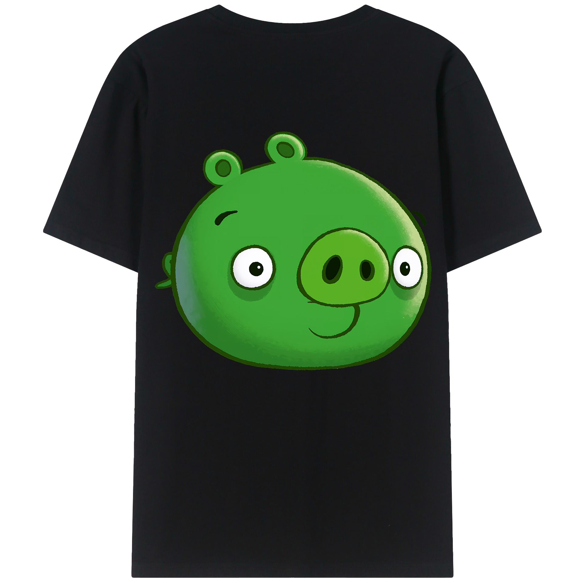 （画像用） Angry Birds アングリーバード 綿100％ メンズ半袖Tシャツ（バックプリント） 通気性