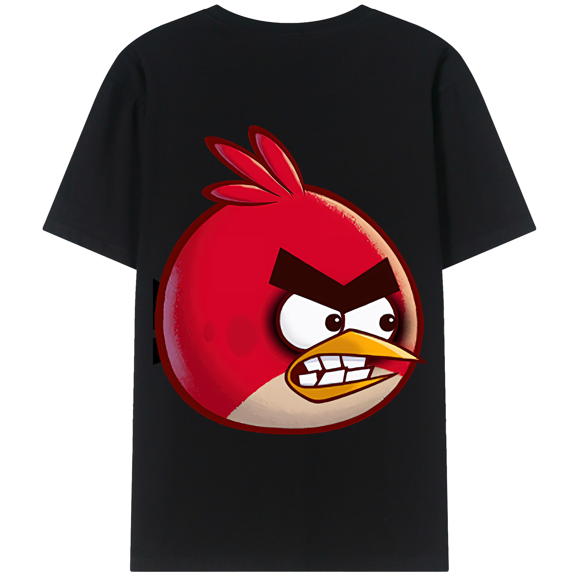 （画像用） Angry Birds アングリーバード 綿100％ メンズ半袖Tシャツ（バックプリント） 通気性