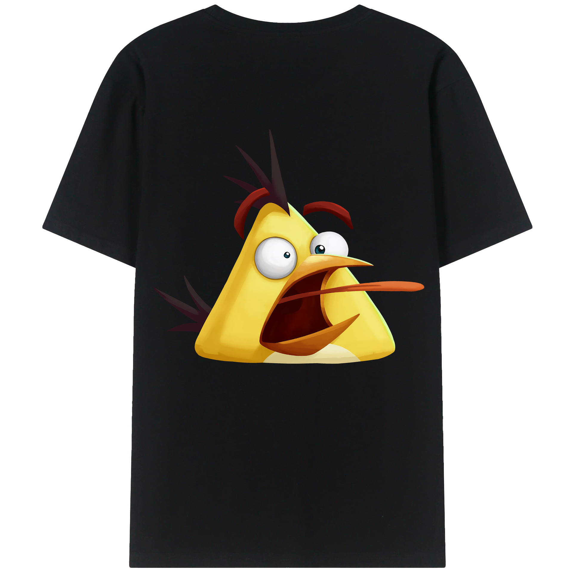（画像用） Angry Birds アングリーバード 綿100％ メンズ半袖Tシャツ（バックプリント） 通気性