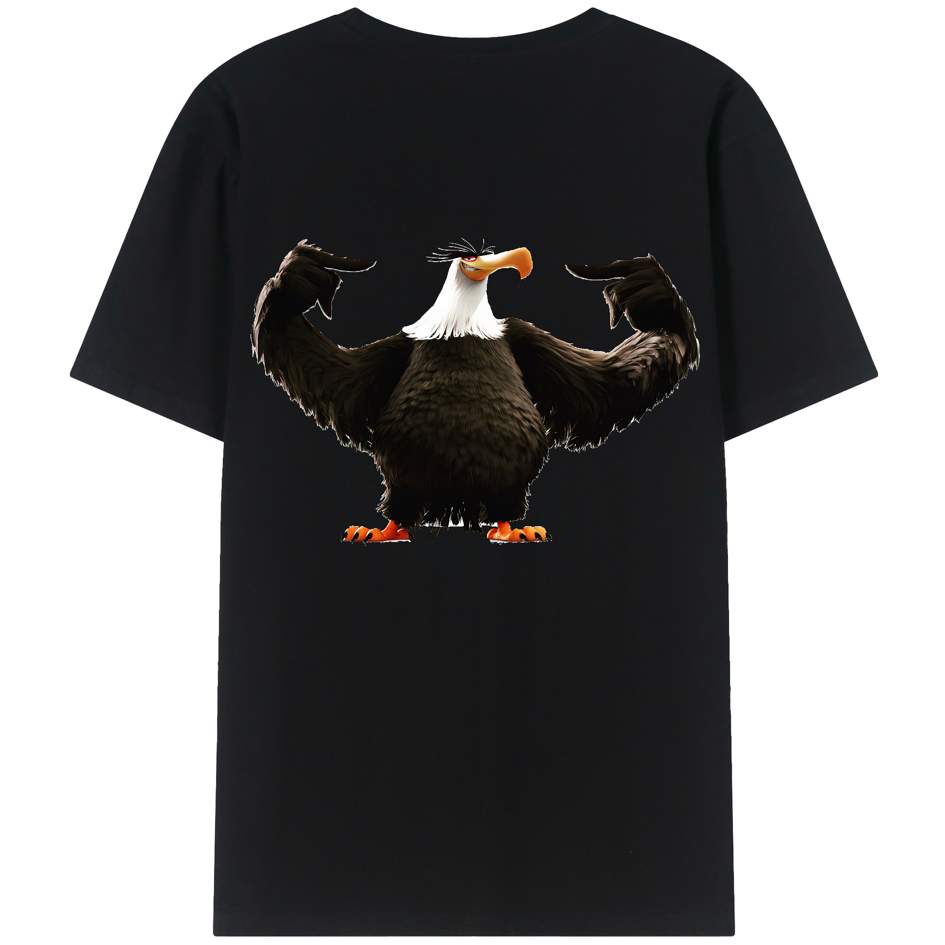 （画像用） Angry Birds アングリーバード 綿100％ メンズ半袖Tシャツ（バックプリント） 通気性