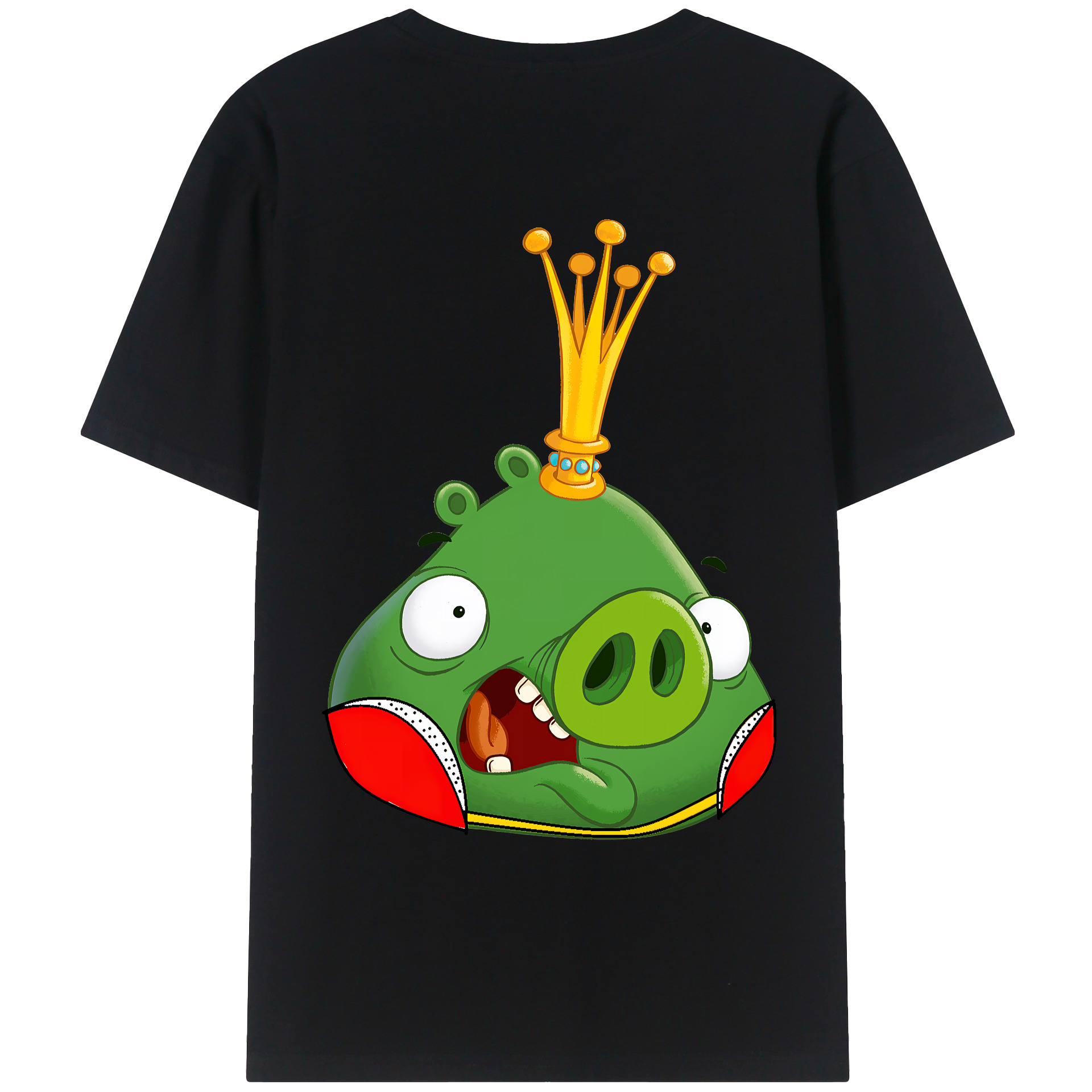 （画像用） Angry Birds アングリーバード 綿100％ メンズ半袖Tシャツ（バックプリント） 通気性