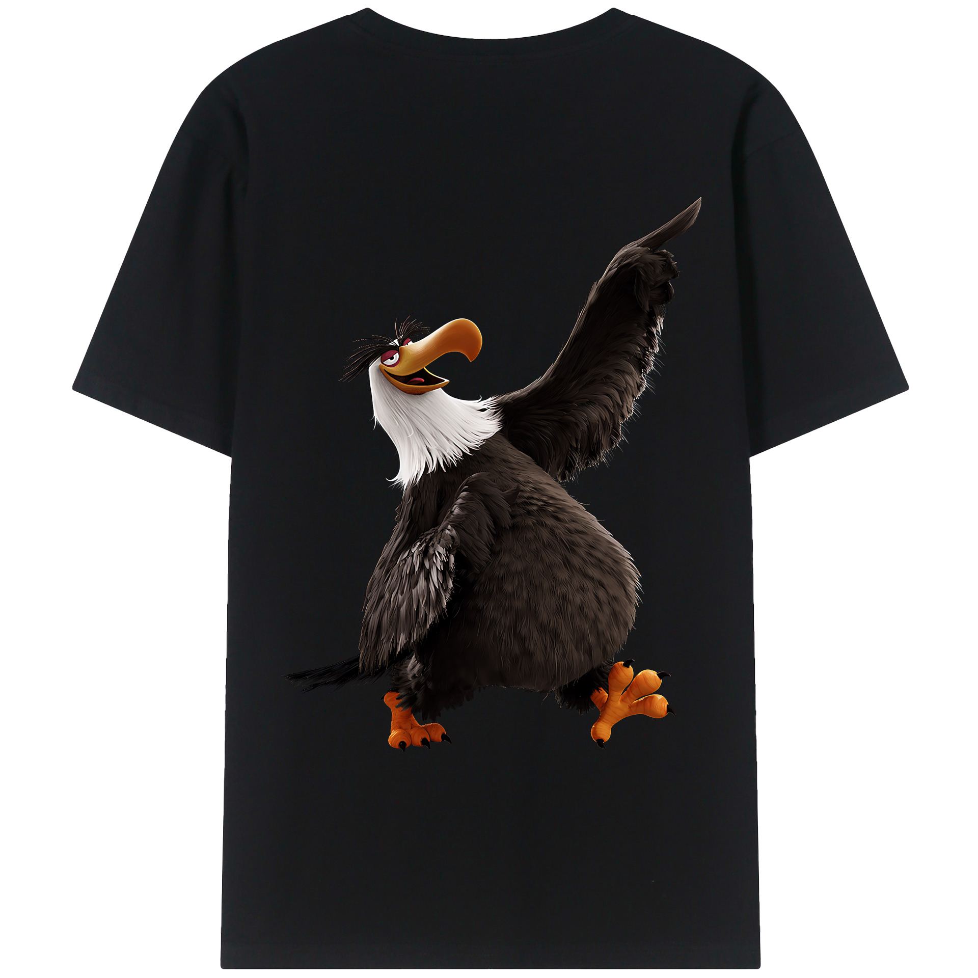 （画像用） Angry Birds アングリーバード 綿100％ メンズ半袖Tシャツ（バックプリント） 通気性