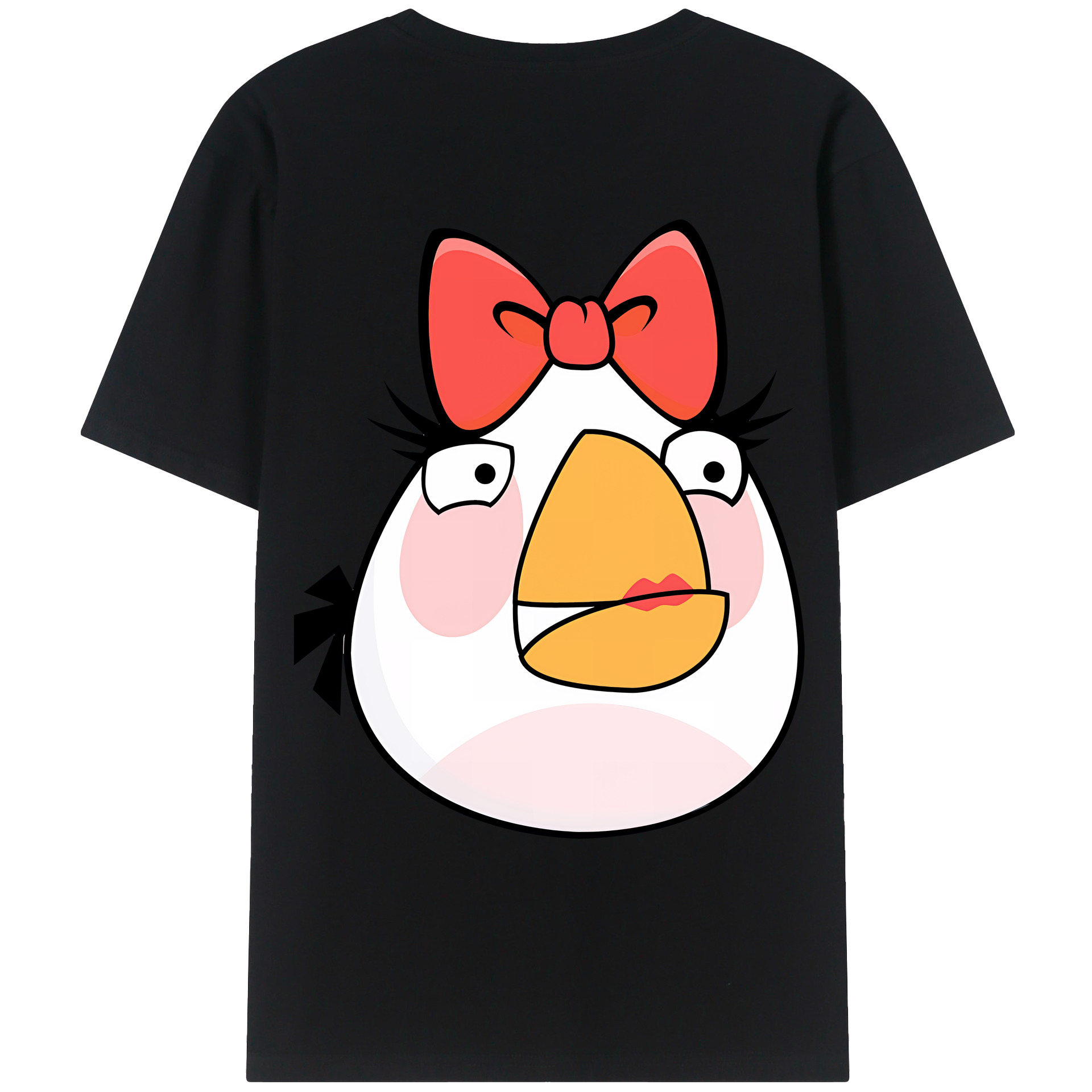 （画像用） Angry Birds アングリーバード 綿100％ メンズ半袖Tシャツ（バックプリント） 通気性
