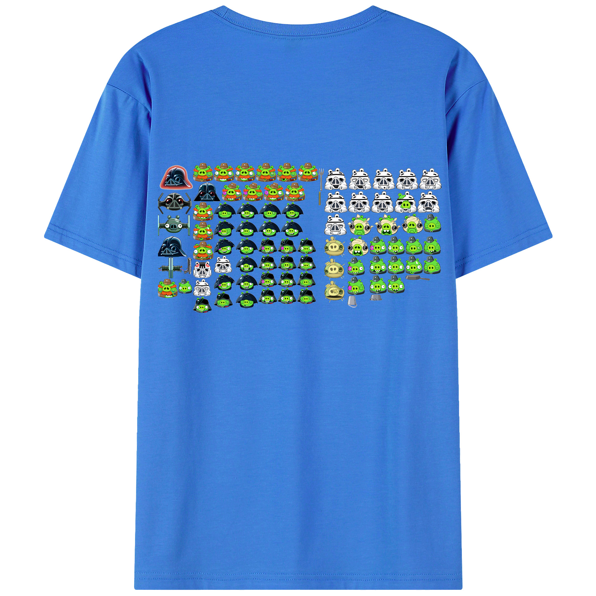 （画像用） Angry Birds アングリーバード 綿100％ メンズ半袖Tシャツ（バックプリント） 通気性