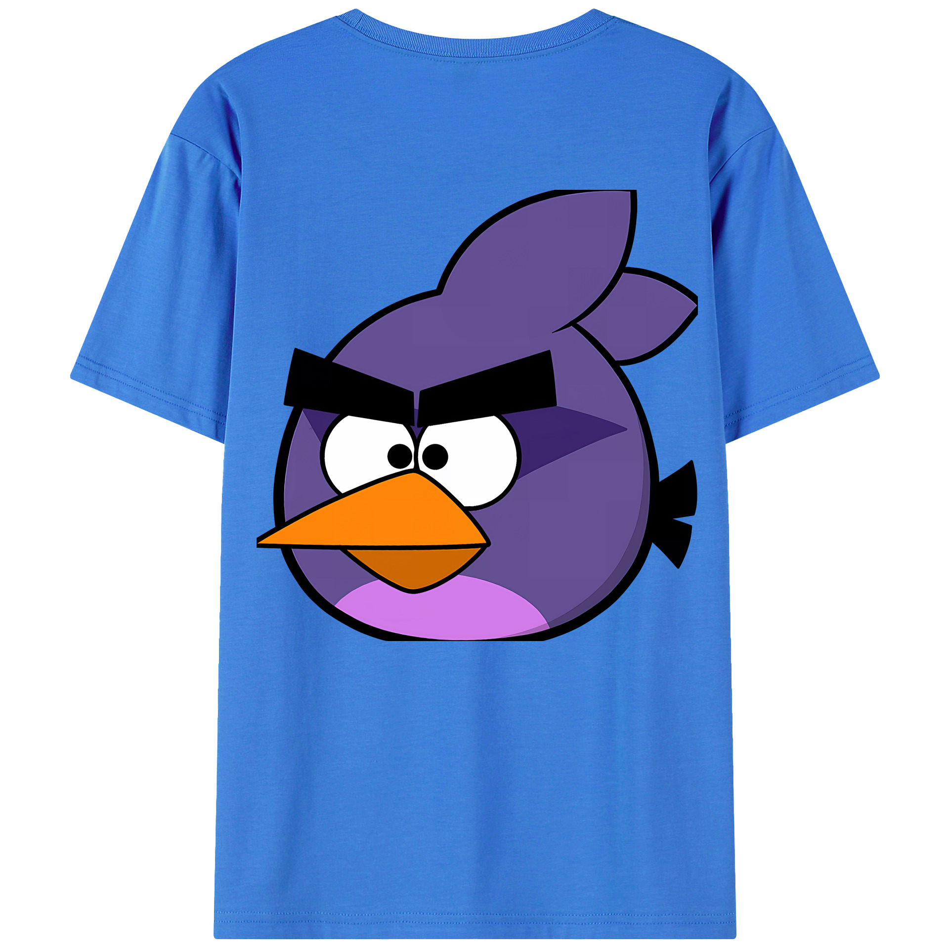 （画像用） Angry Birds アングリーバード 綿100％ メンズ半袖Tシャツ（バックプリント） 通気性