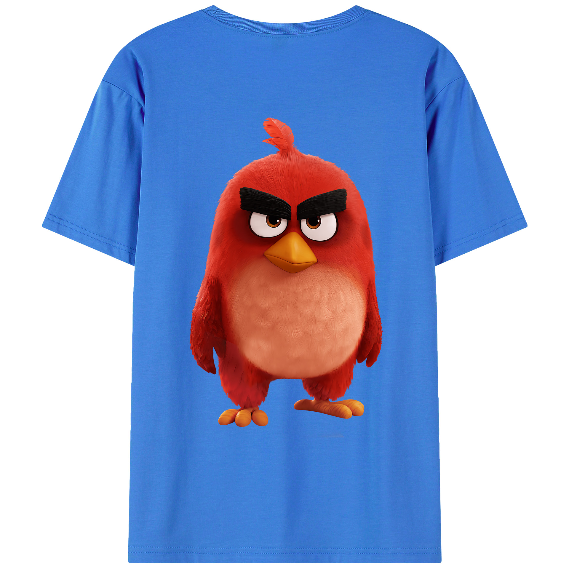 （画像用） Angry Birds アングリーバード 綿100％ メンズ半袖Tシャツ（バックプリント） 通気性