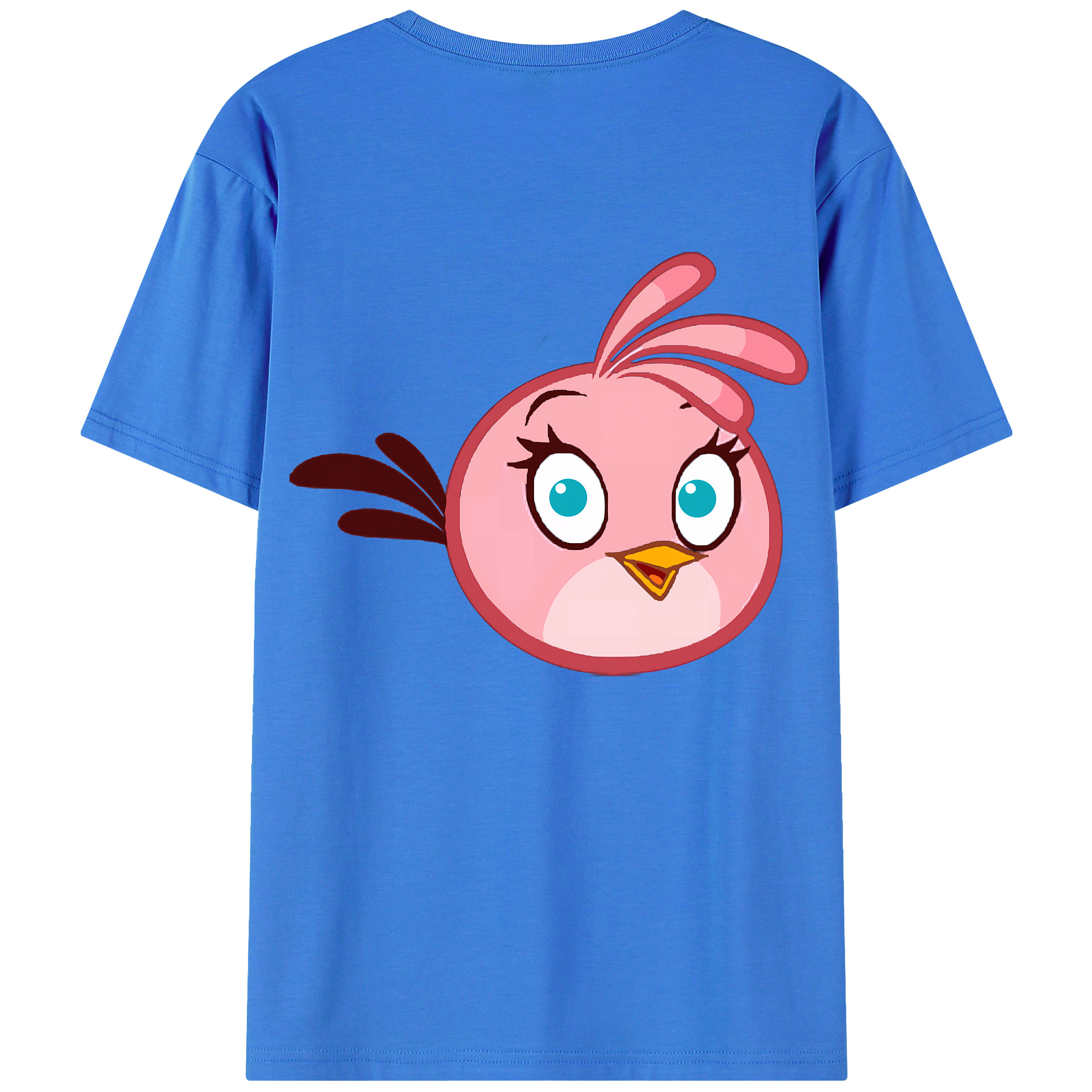 （画像用） Angry Birds アングリーバード 綿100％ メンズ半袖Tシャツ（バックプリント） 通気性
