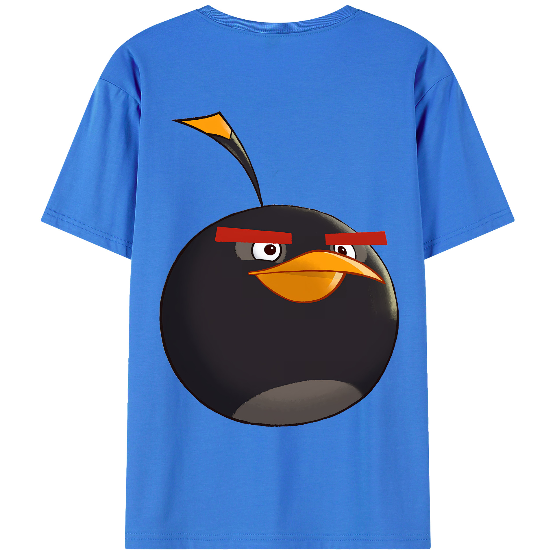 （画像用） Angry Birds アングリーバード 綿100％ メンズ半袖Tシャツ（バックプリント） 通気性