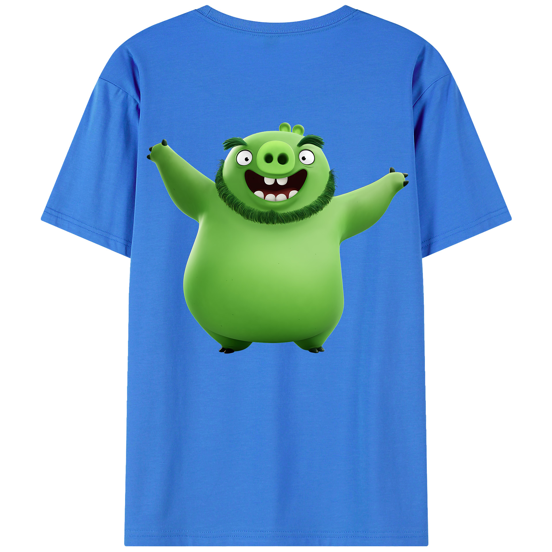 （画像用） Angry Birds アングリーバード 綿100％ メンズ半袖Tシャツ（バックプリント） 通気性