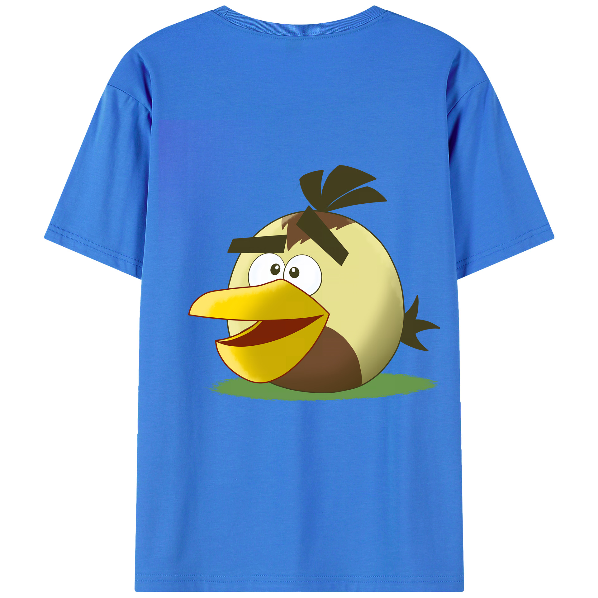 （画像用） Angry Birds アングリーバード 綿100％ メンズ半袖Tシャツ（バックプリント） 通気性