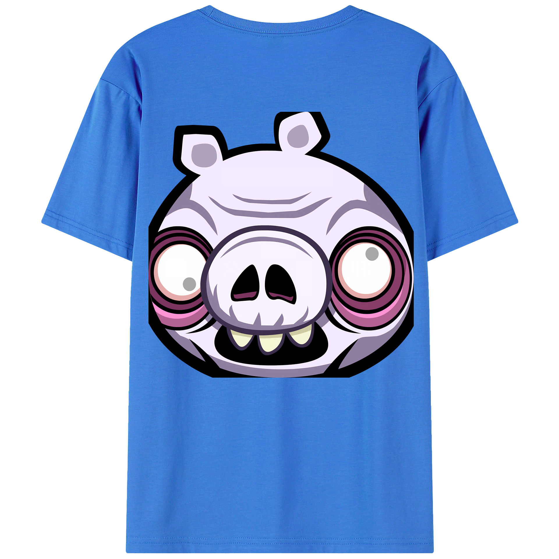 （画像用） Angry Birds アングリーバード 綿100％ メンズ半袖Tシャツ（バックプリント） 通気性