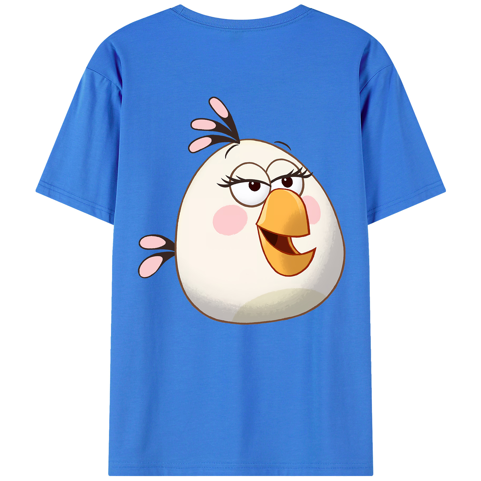 （画像用） Angry Birds アングリーバード 綿100％ メンズ半袖Tシャツ（バックプリント） 通気性