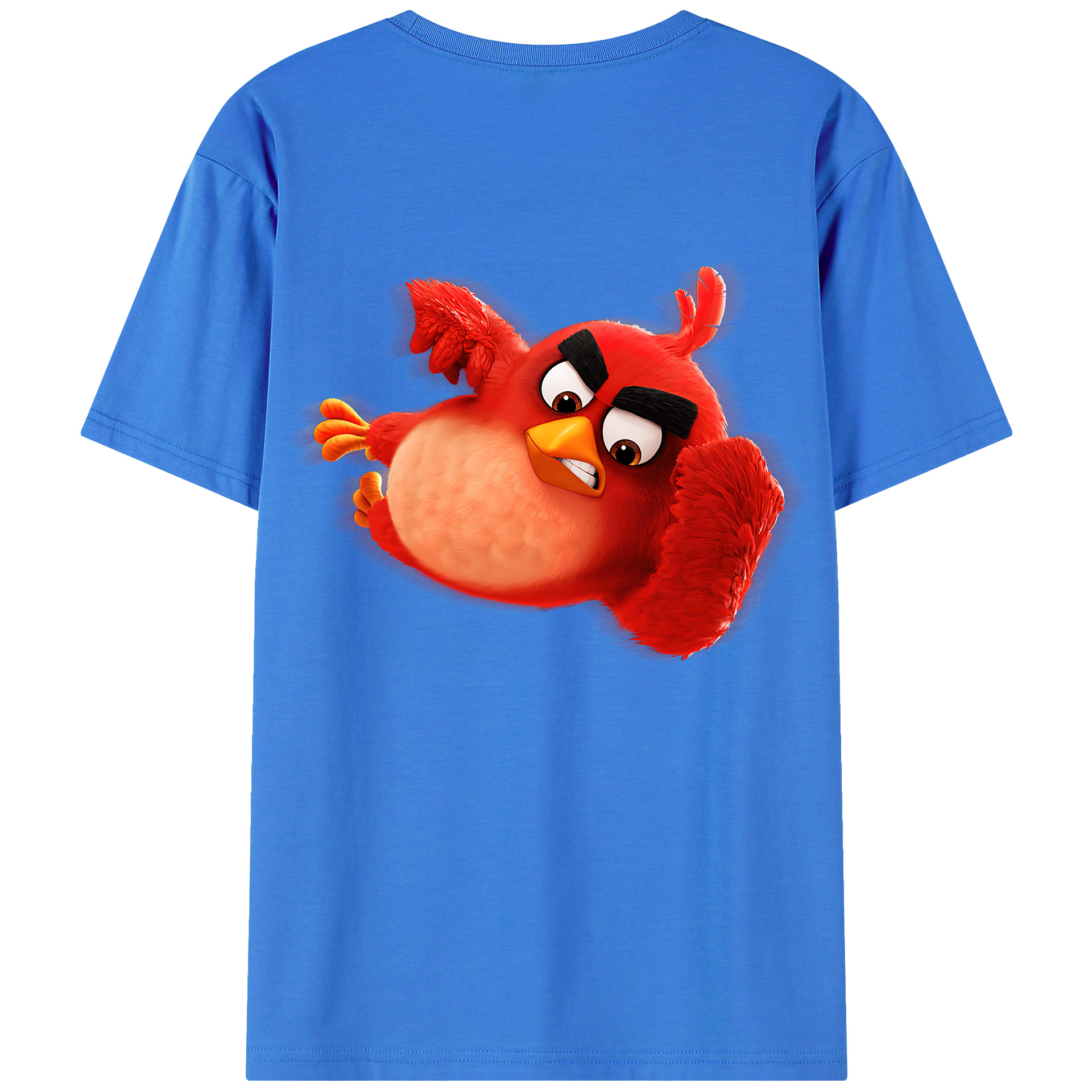 （画像用） Angry Birds アングリーバード 綿100％ メンズ半袖Tシャツ（バックプリント） 通気性