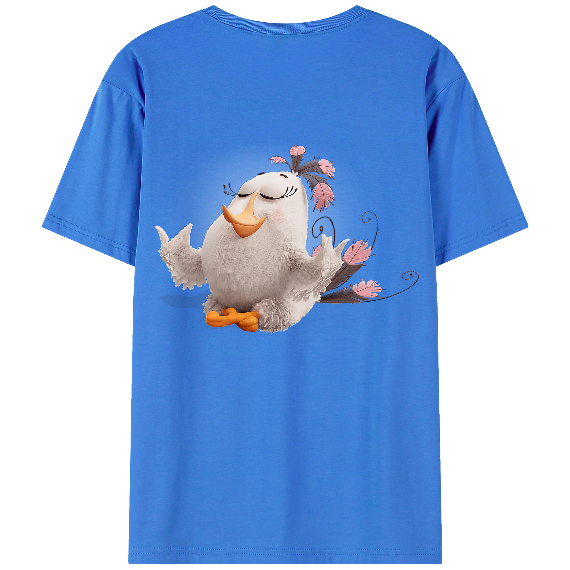 （画像用） Angry Birds アングリーバード 綿100％ メンズ半袖Tシャツ（バックプリント） 通気性
