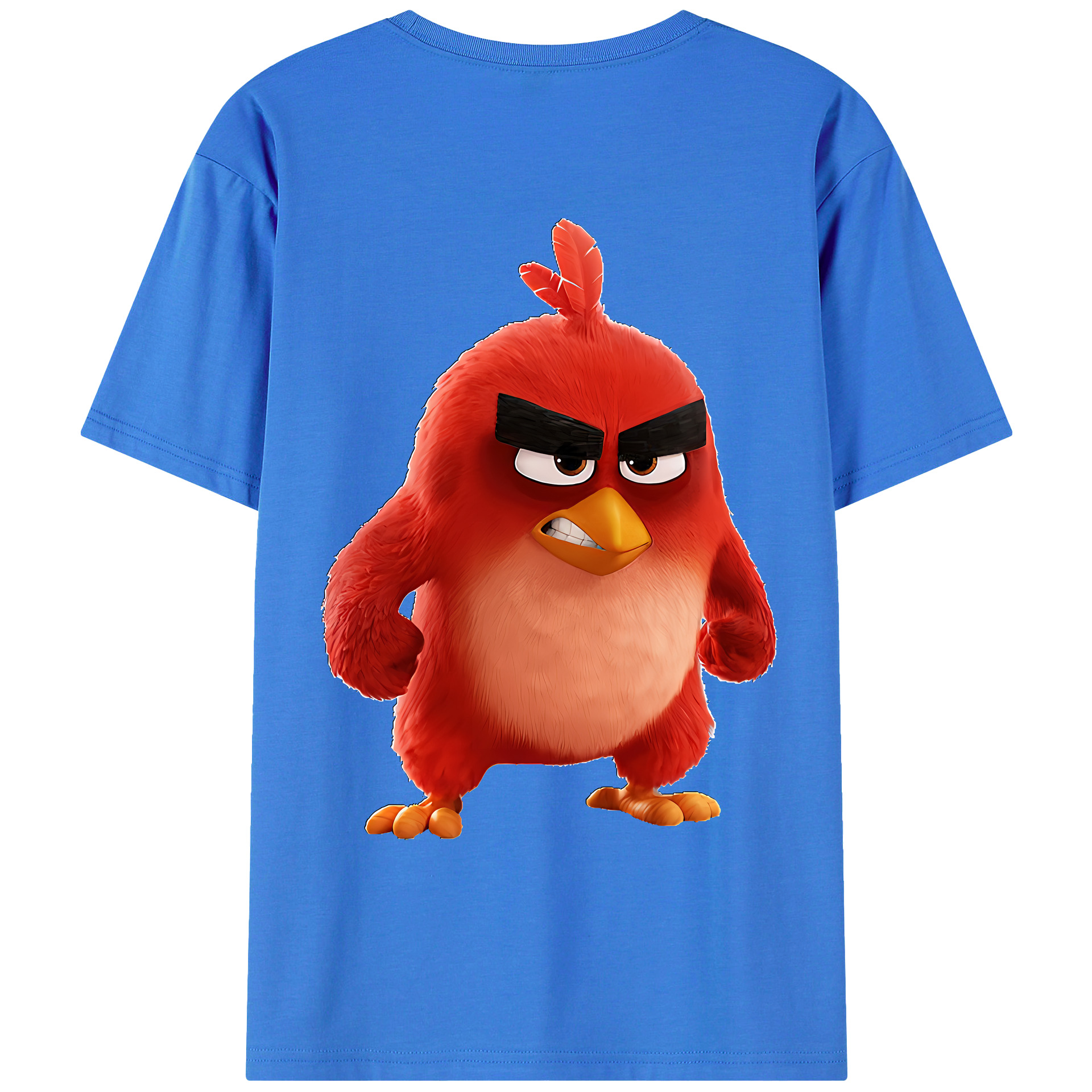 （画像用） Angry Birds アングリーバード 綿100％ メンズ半袖Tシャツ（バックプリント） 通気性
