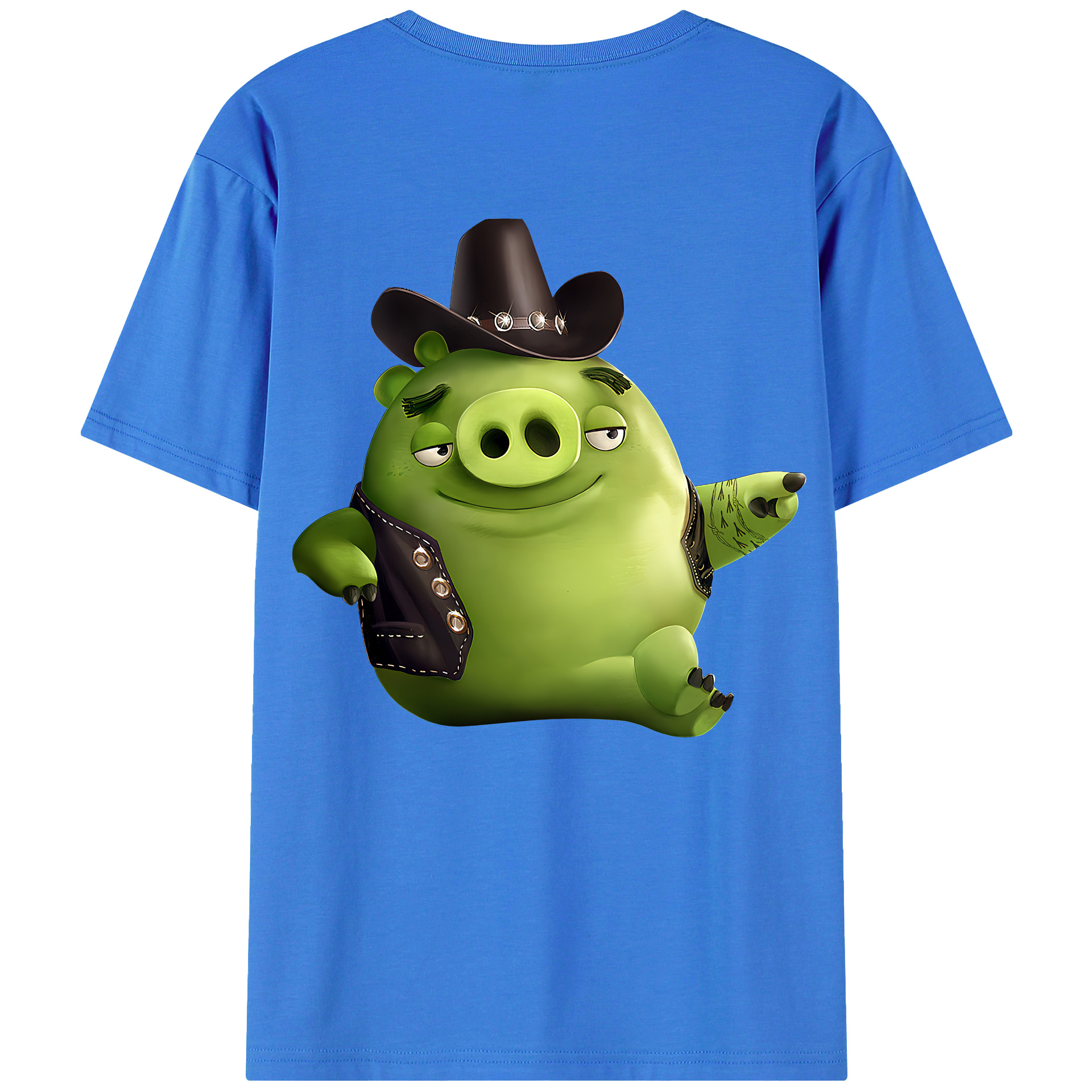 （画像用） Angry Birds アングリーバード 綿100％ メンズ半袖Tシャツ（バックプリント） 通気性