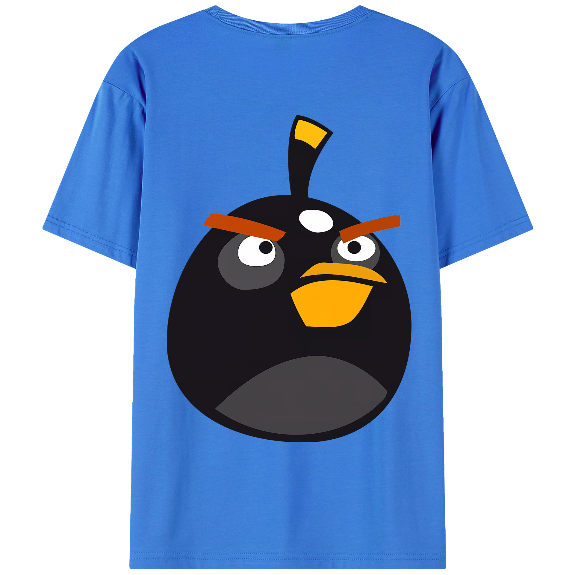 （画像用） Angry Birds アングリーバード 綿100％ メンズ半袖Tシャツ（バックプリント） 通気性