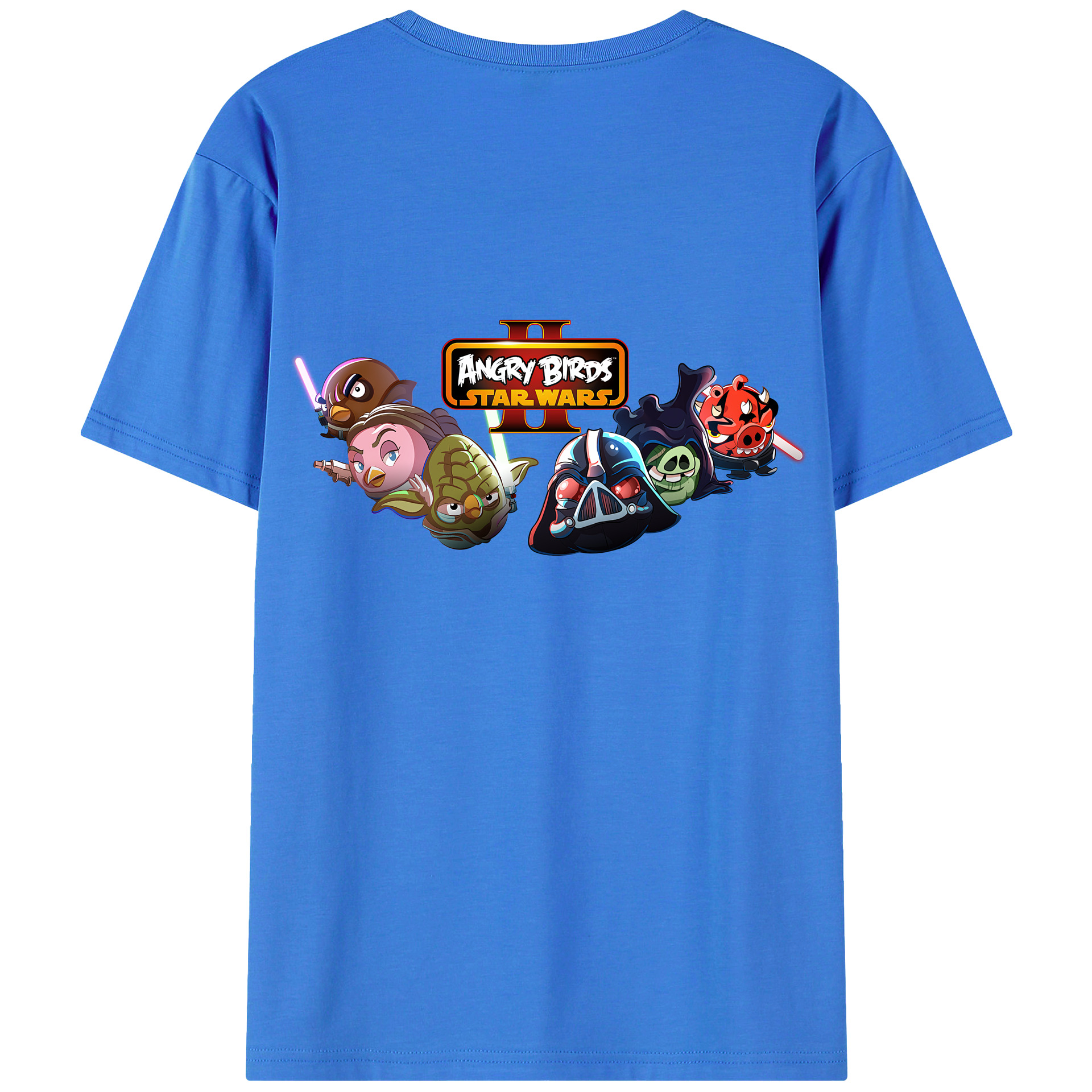 （画像用） Angry Birds アングリーバード 綿100％ メンズ半袖Tシャツ（バックプリント） 通気性