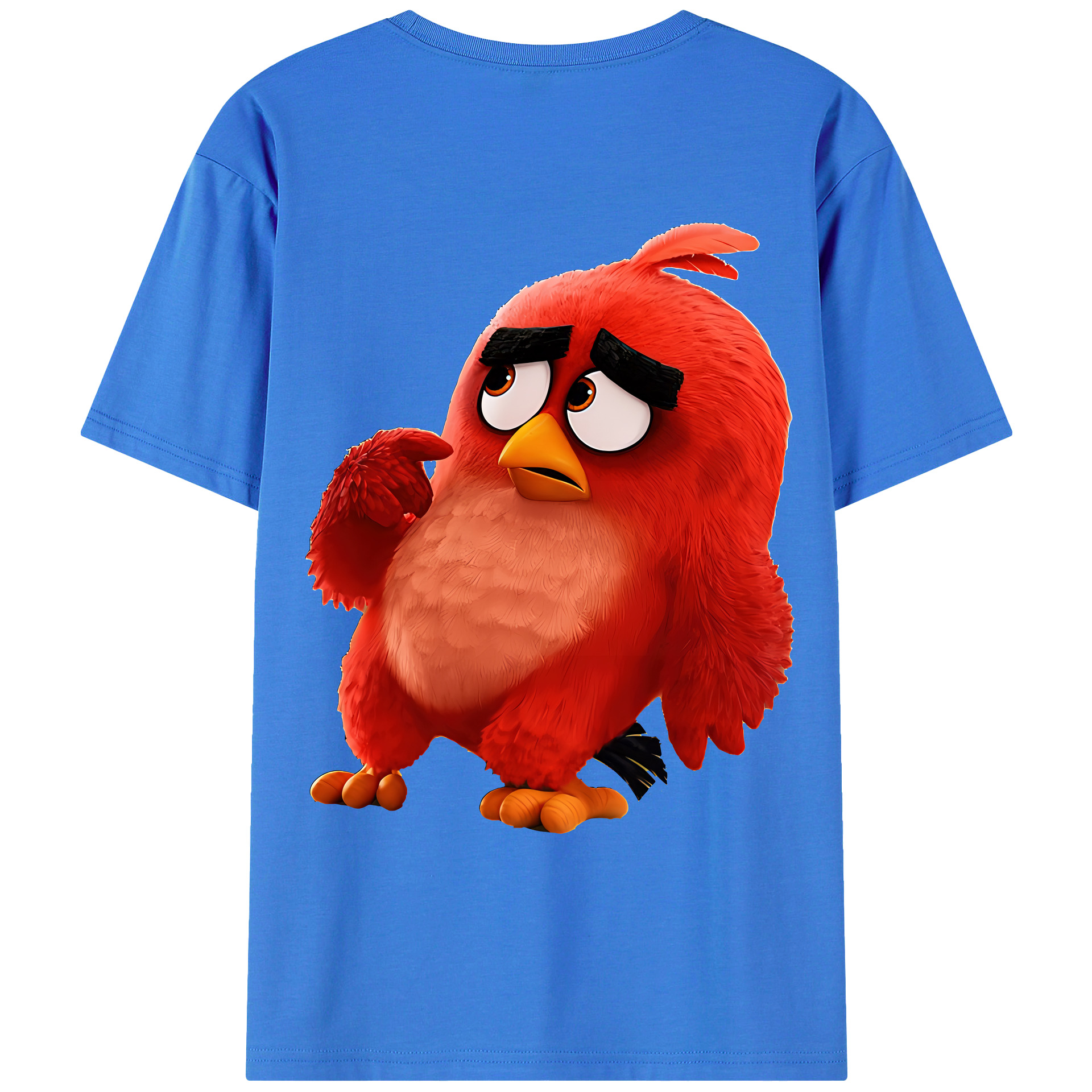 （画像用） Angry Birds アングリーバード 綿100％ メンズ半袖Tシャツ（バックプリント） 通気性