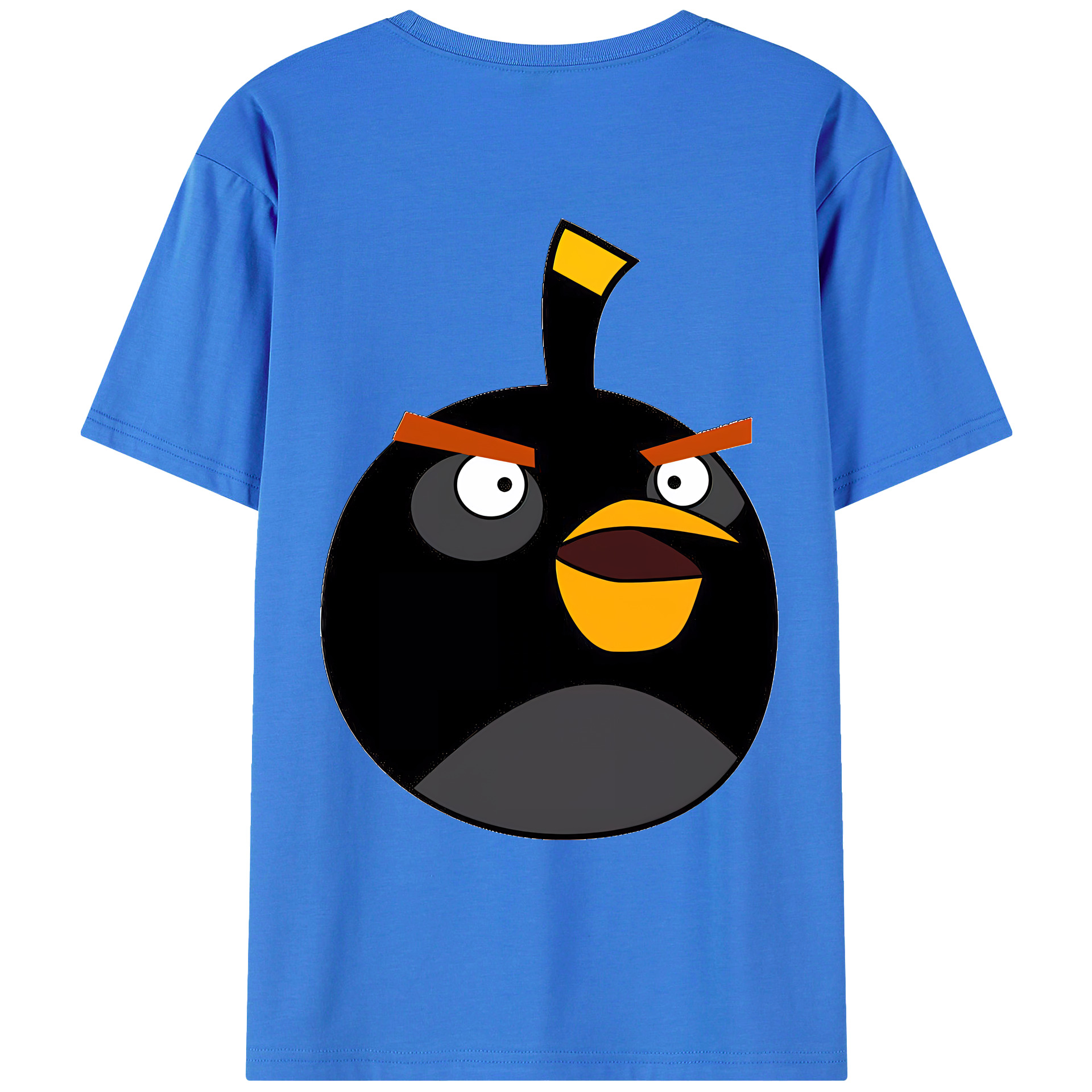 （画像用） Angry Birds アングリーバード 綿100％ メンズ半袖Tシャツ（バックプリント） 通気性